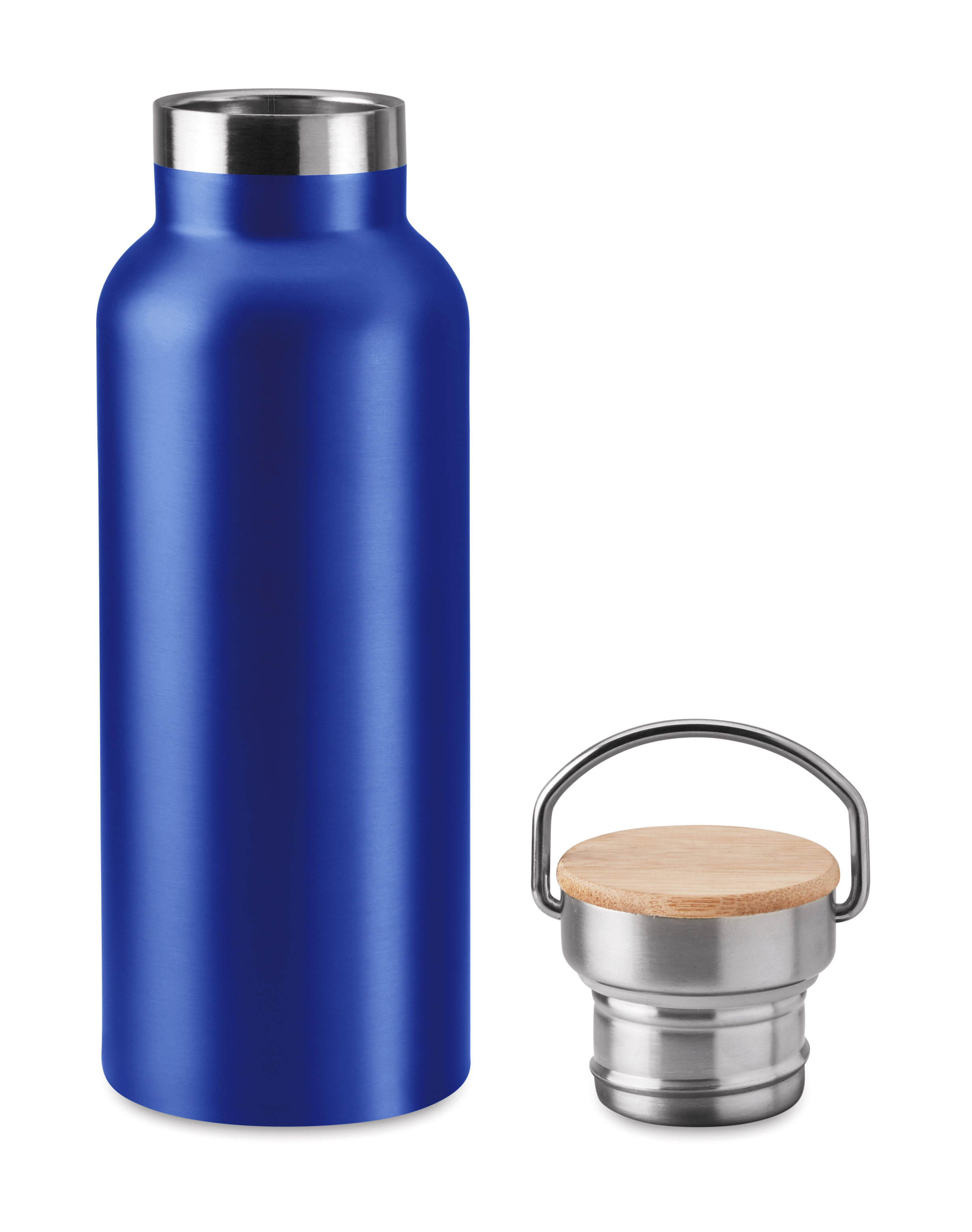 Isolierflasche Edelstahl 500 ml HELSINKI - Bambusdeckel, bedruckbar