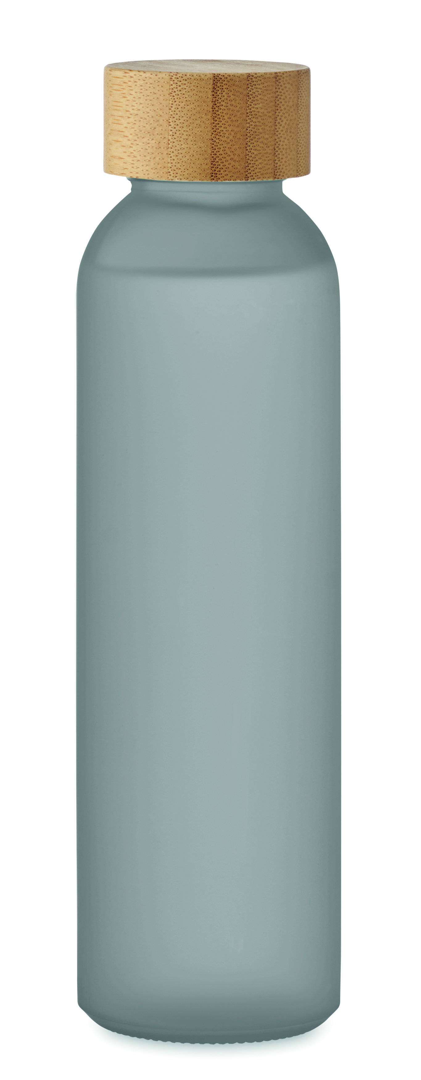Glasflasche 500 ml mit Bambusdeckel - bedruckbar, auslaufsicher