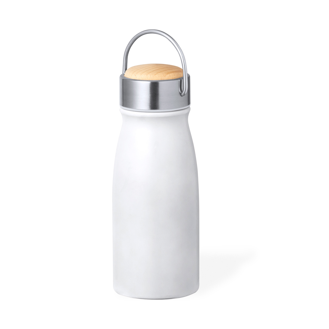 Thermosflasche Barns 350 ml – doppelwandig, Edelstahl mit Holzdetail, bedruckbar