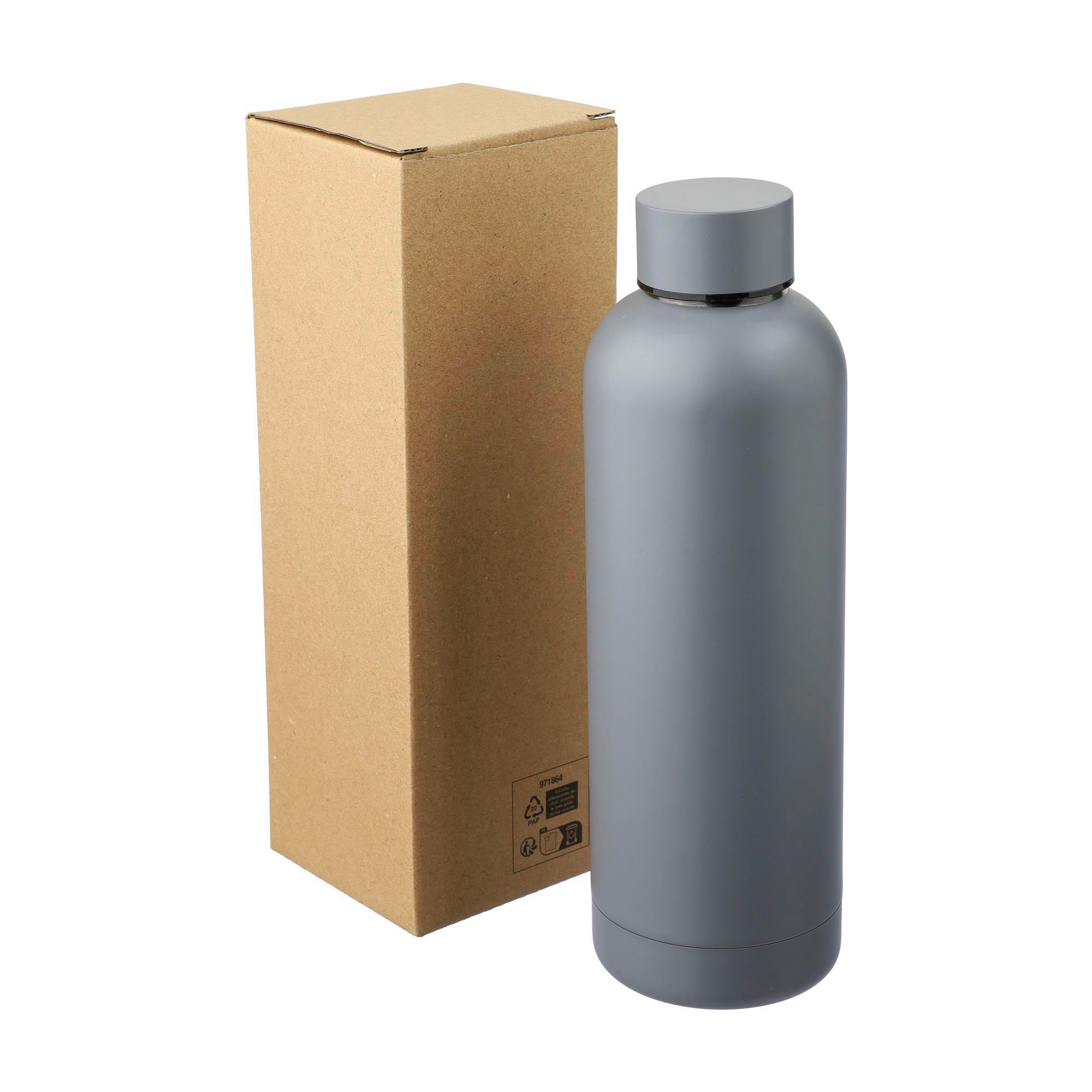 Edelstahl-Trinkflasche recycelt, 500 ml, doppelwandig, bedruckbar