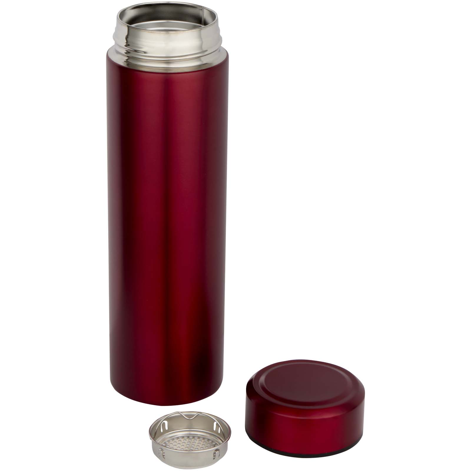 Edelstahl Isolierflasche 450 ml Taylor mit Teesieb – Doppelwand, bedruckbar