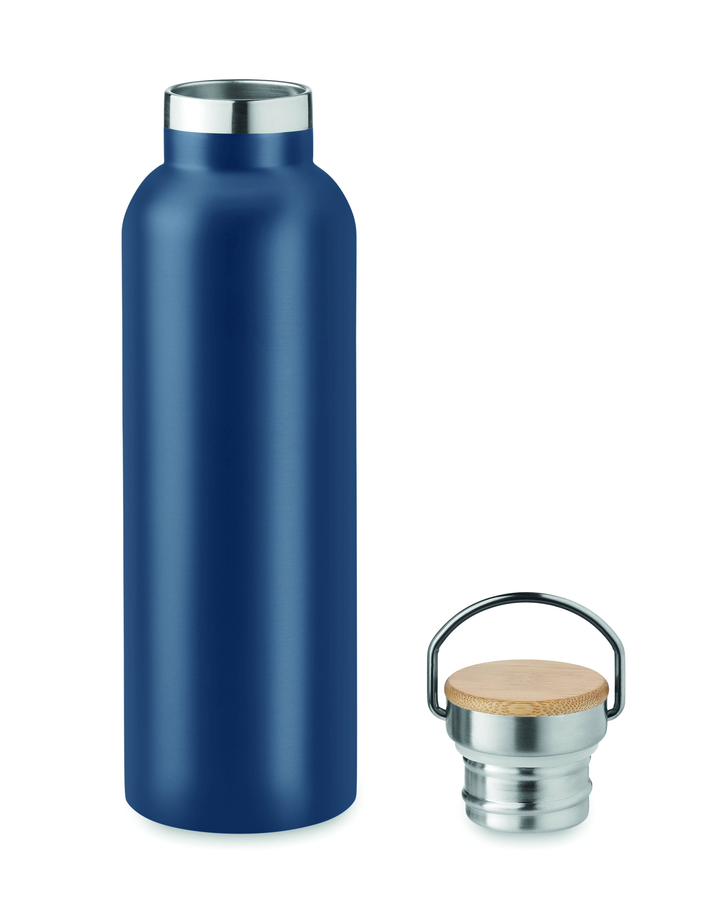 Isolierflasche 750 ml HELSINKI - Edelstahl, doppelwandig, Bambusdeckel