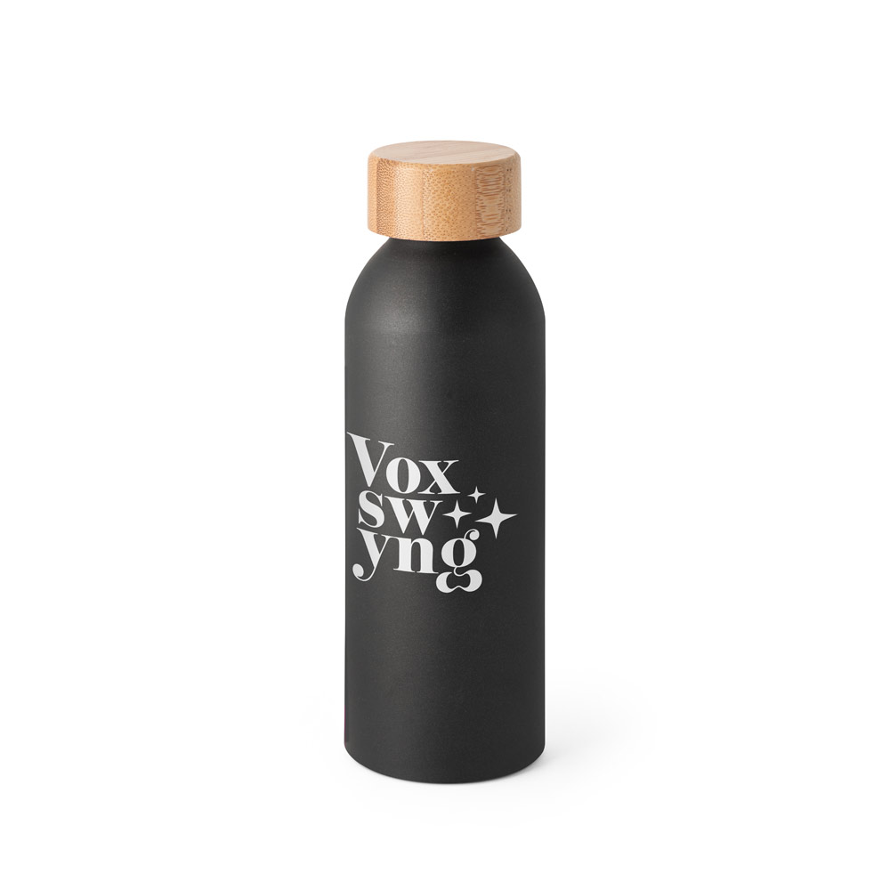 Aluminiumflasche QUETA 550 ml mit Bambusdeckel – bedruckbar
