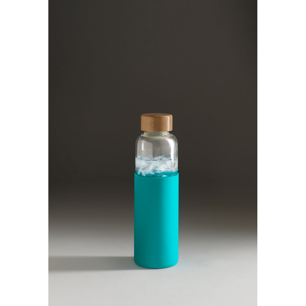 Glasflasche Bambus 600 ml – Borosilikatglas Trinkflasche bedruckbar