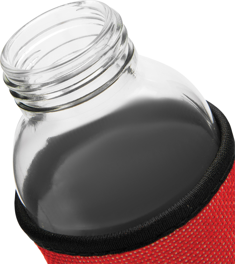 Glas-Trinkflasche TAKE JUTY 450 ml mit Jute-Hülle & Edelstahldeckel