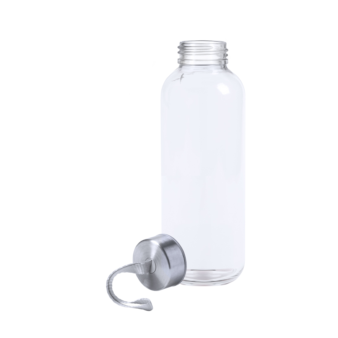 Glas-Trinkflasche Dokath 420 ml mit Neoprenhülle & Trageriemen