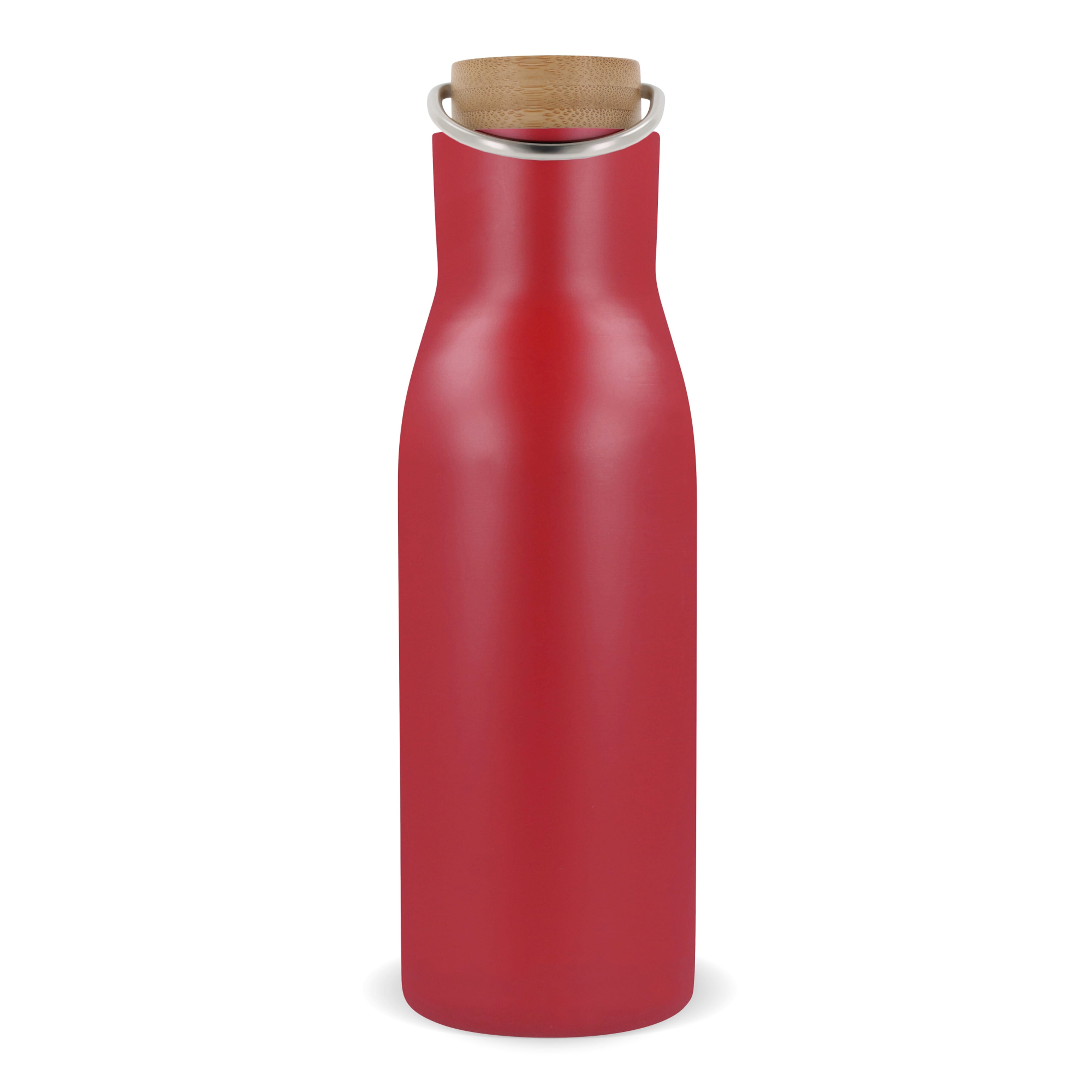 Isolierflasche 500 ml mit Bambusdeckel - Edelstahl, bedruckbar