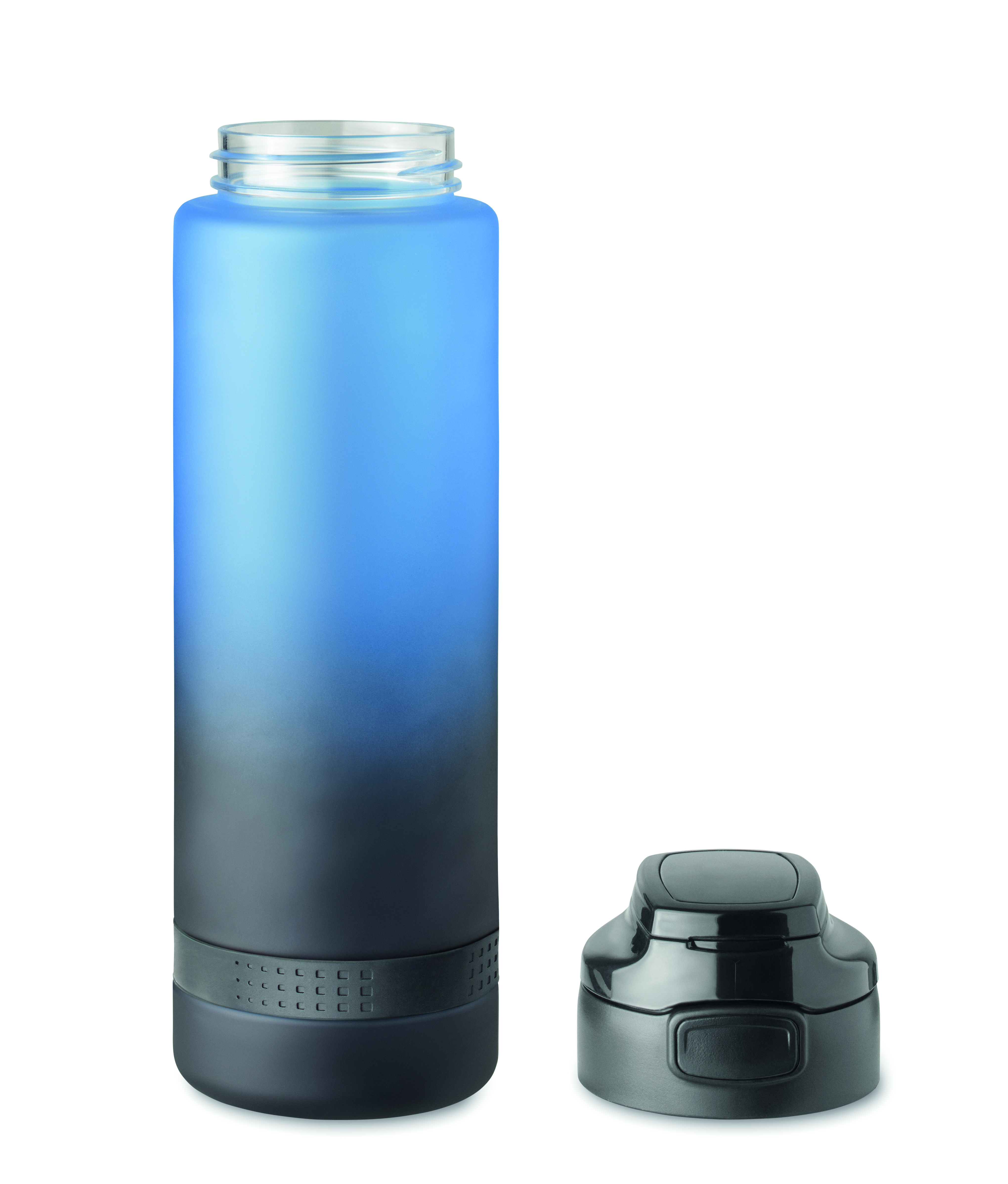 Sport-Trinkflasche RPET 1L LEVEL mit Zeitmarkierung & Flip-Top