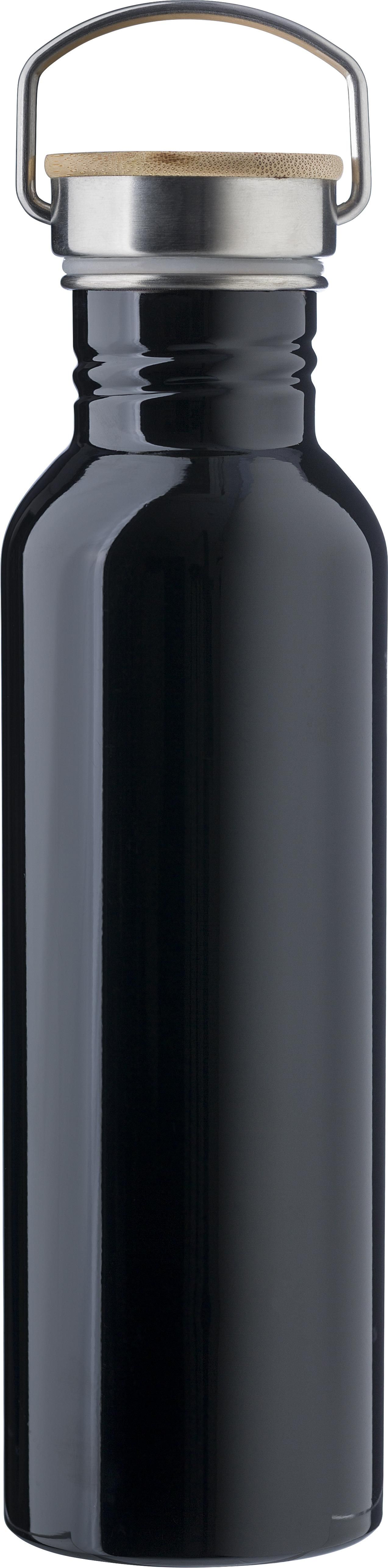 Edelstahl Trinkflasche 700 ml mit Bambus-Schraubverschluss bedruckbar