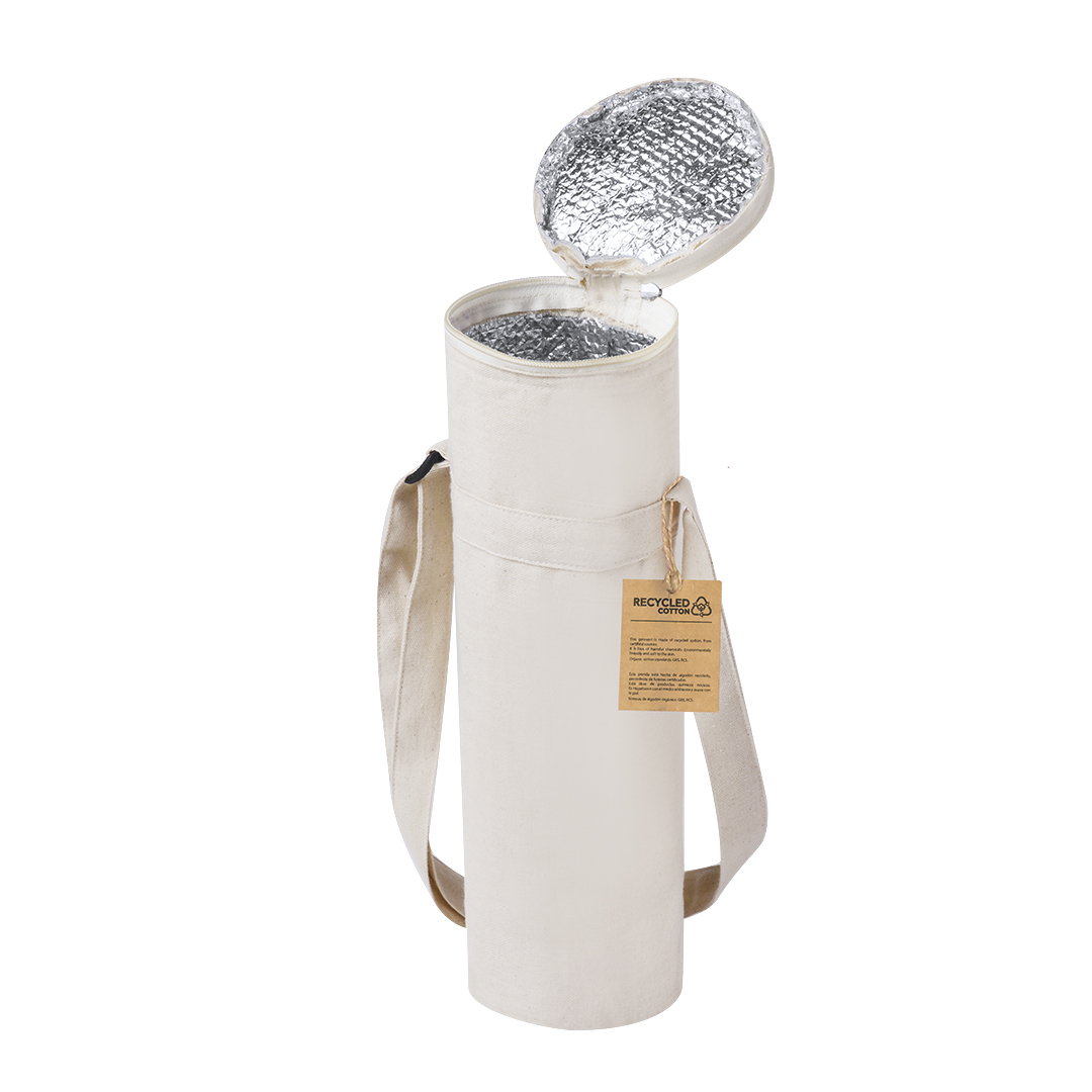 Flaschenkühltasche Sirkin aus recycelter Baumwolle, bedruckbar bis 1,5 l