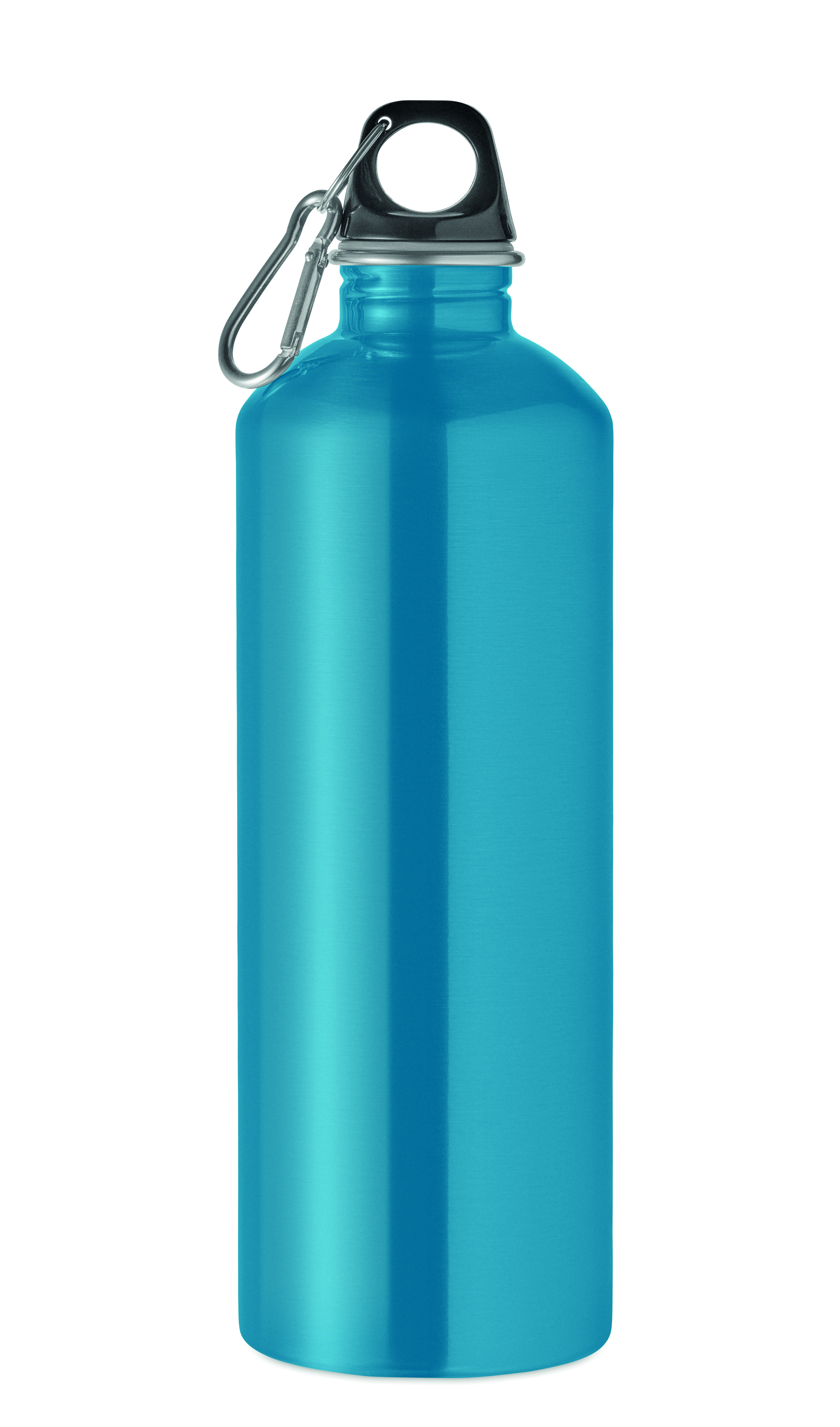 Edelstahl Trinkflasche 1000 ml einwandig mit Karabiner, bedruckbar