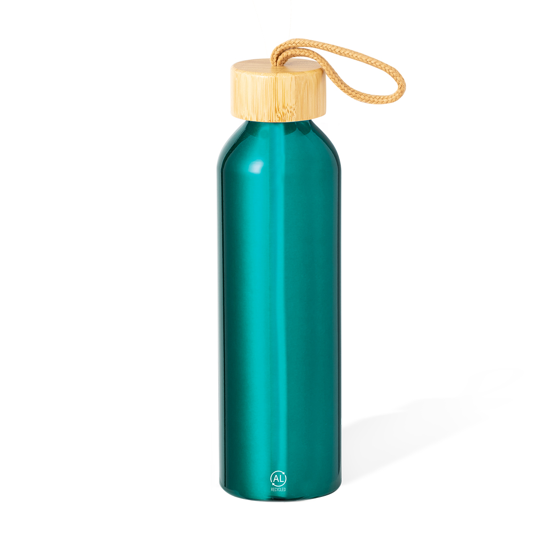 Trinkflasche Irvinson 600 ml aus Aluminium mit Bambus-Verschluss