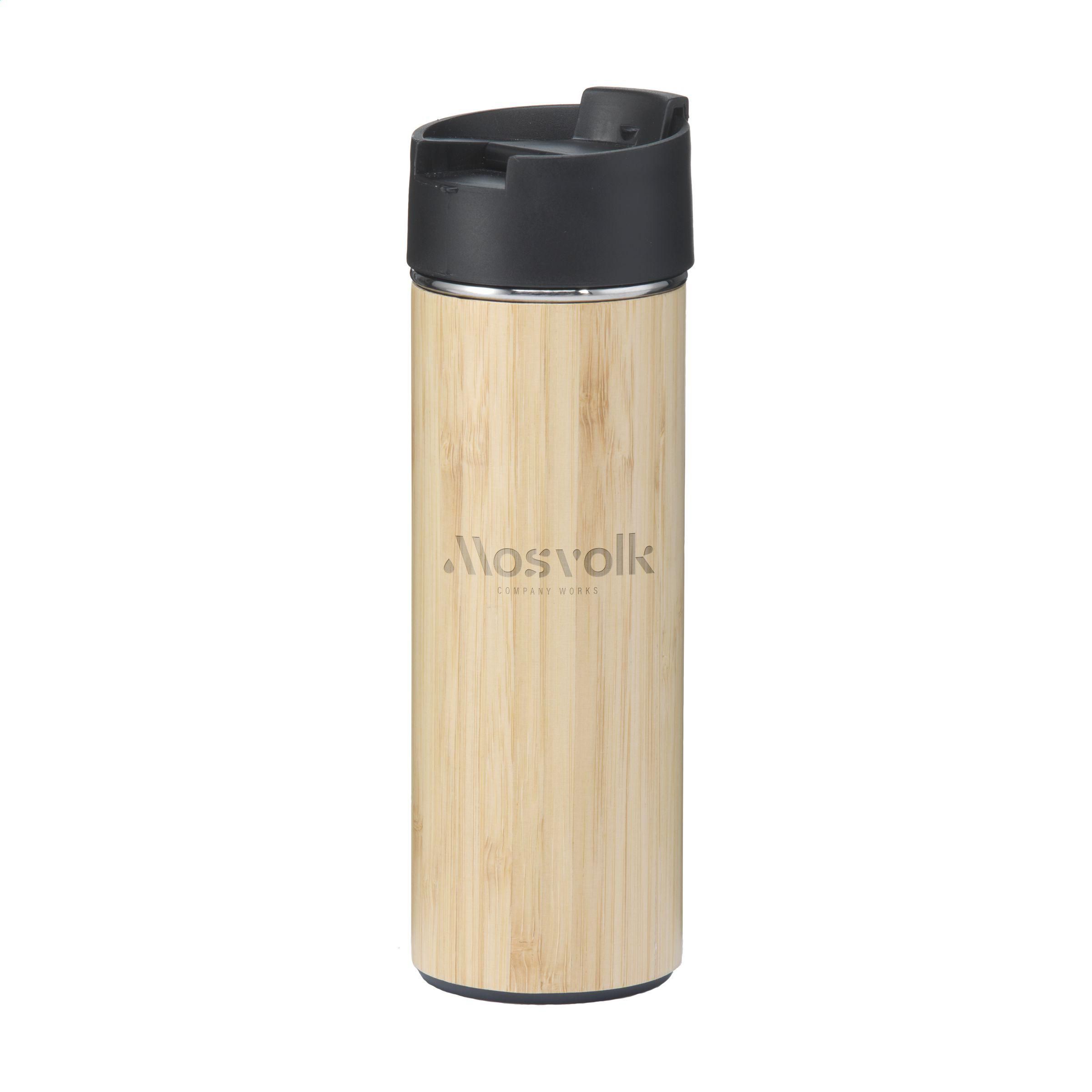 Thermoflasche Sakura 360 ml Edelstahl mit Bambus & Teesieb