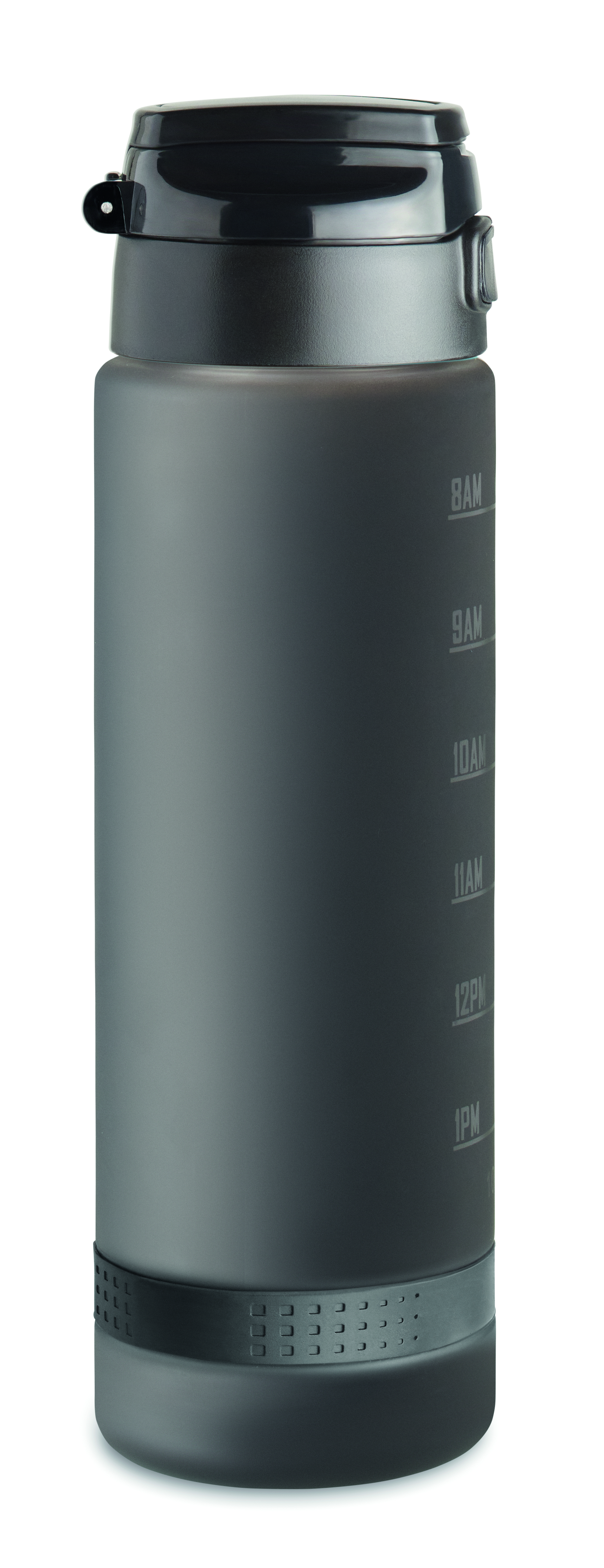 Sport-Trinkflasche RPET 1L LEVEL mit Zeitmarkierung & Flip-Top