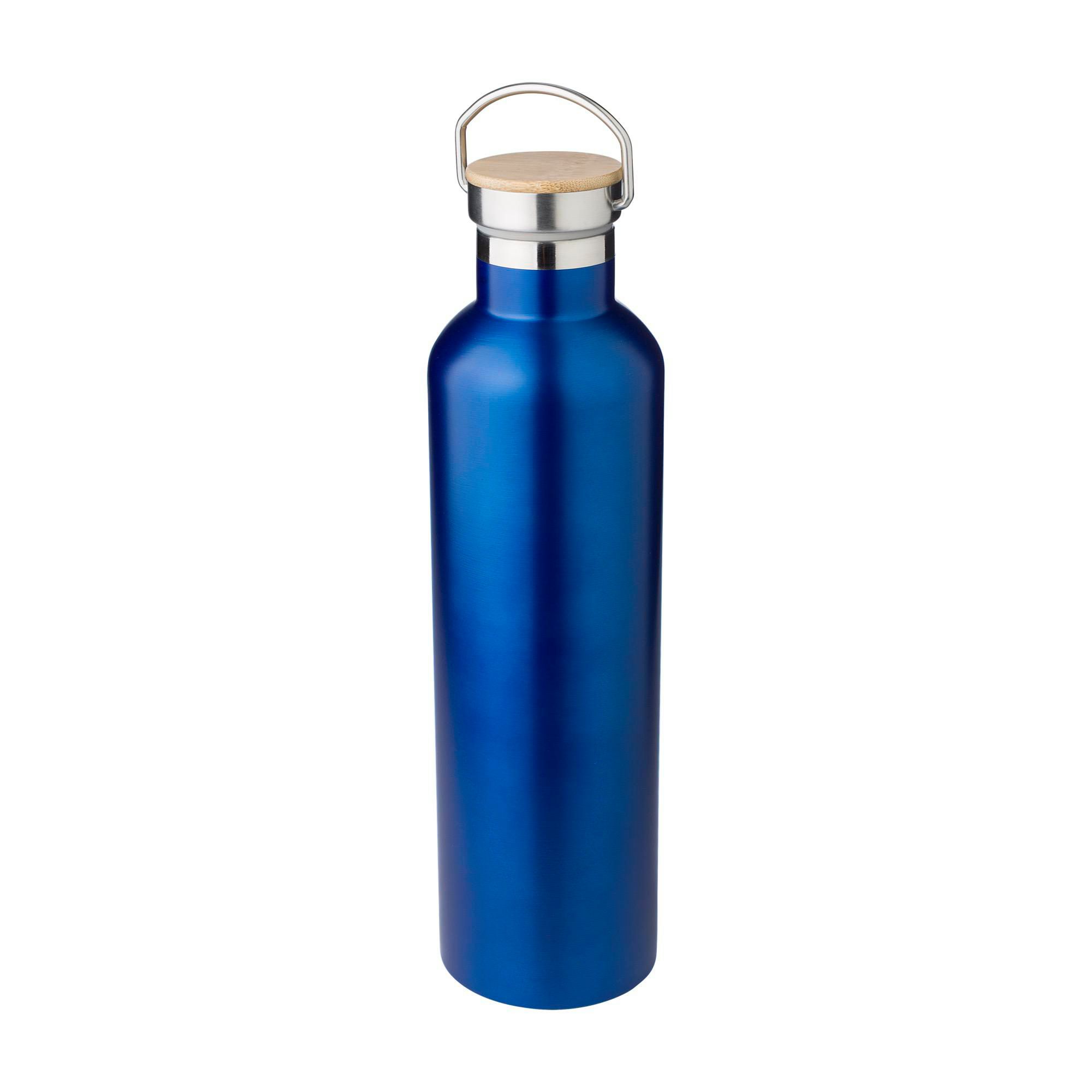 Edelstahl-Trinkflasche Damien 1 L, doppelwandig mit Bambusdeckel