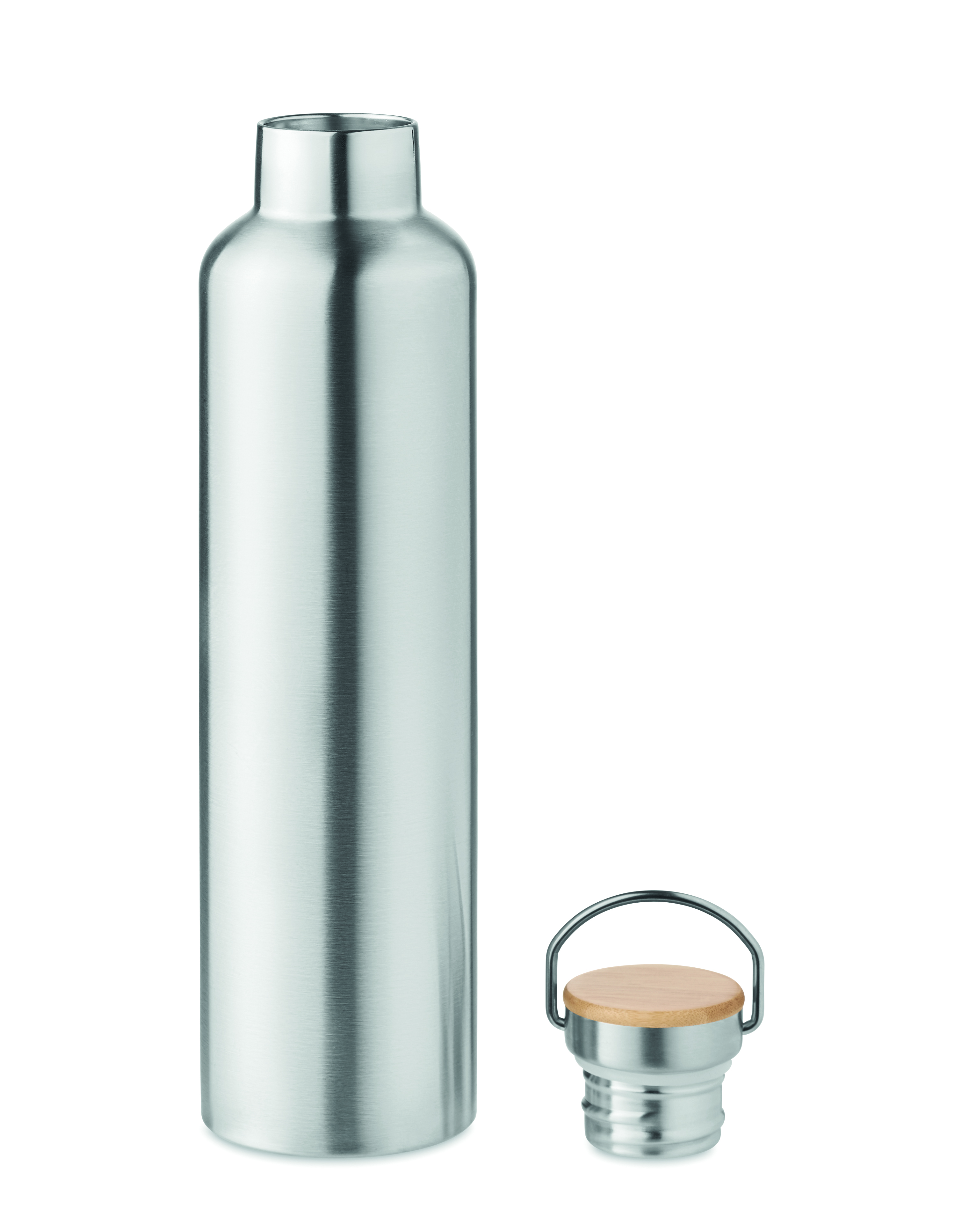 Isolierflasche 1000 ml HELSINKI LARGE – Edelstahl mit Bambusdeckel