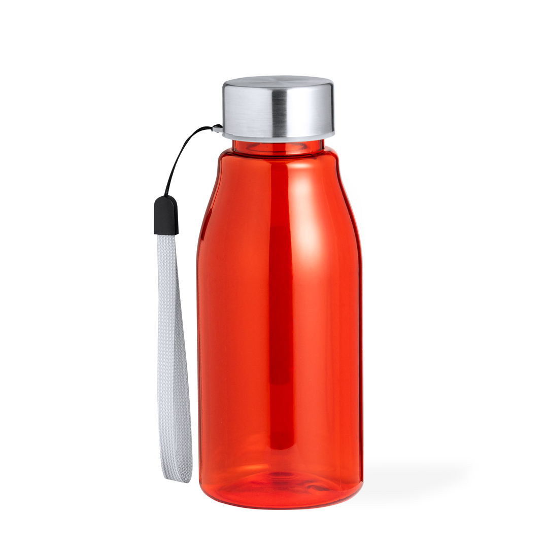 Trinkflasche Dokmo aus RPET, 350 ml, mit Tragegurt – bedruckbar