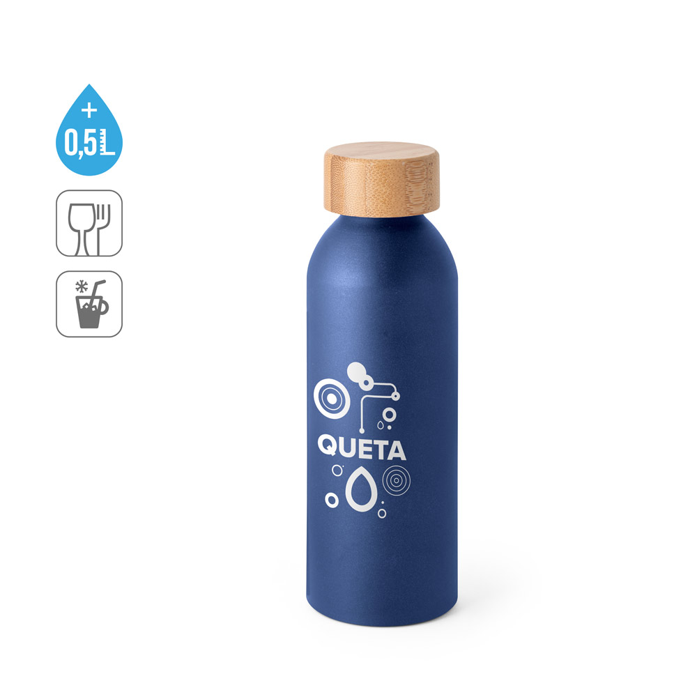 Aluminiumflasche QUETA 550 ml mit Bambusdeckel – bedruckbar