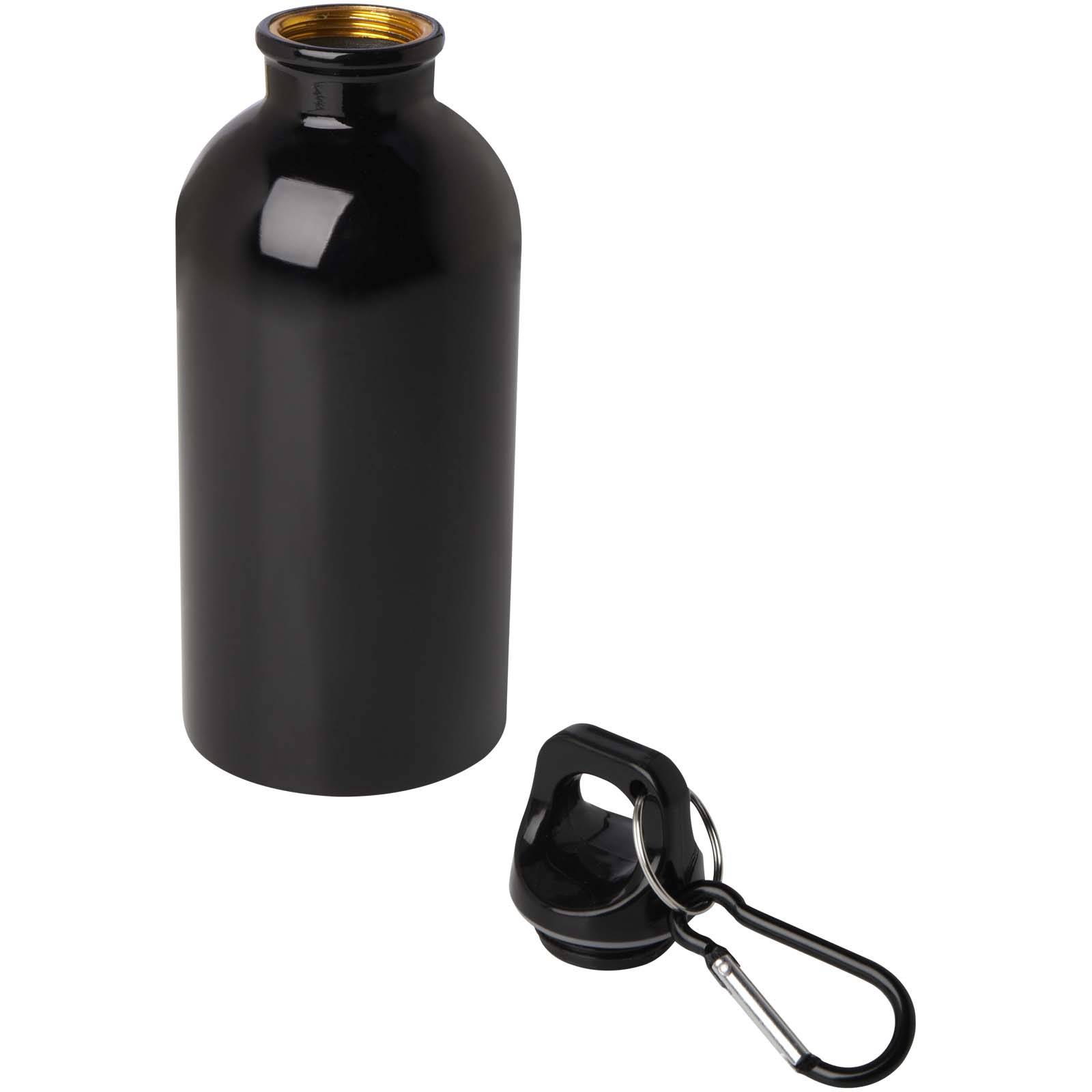 Edelstahl-Trinkflasche Oregon 400 ml, einwandig, mit Karabinerhaken