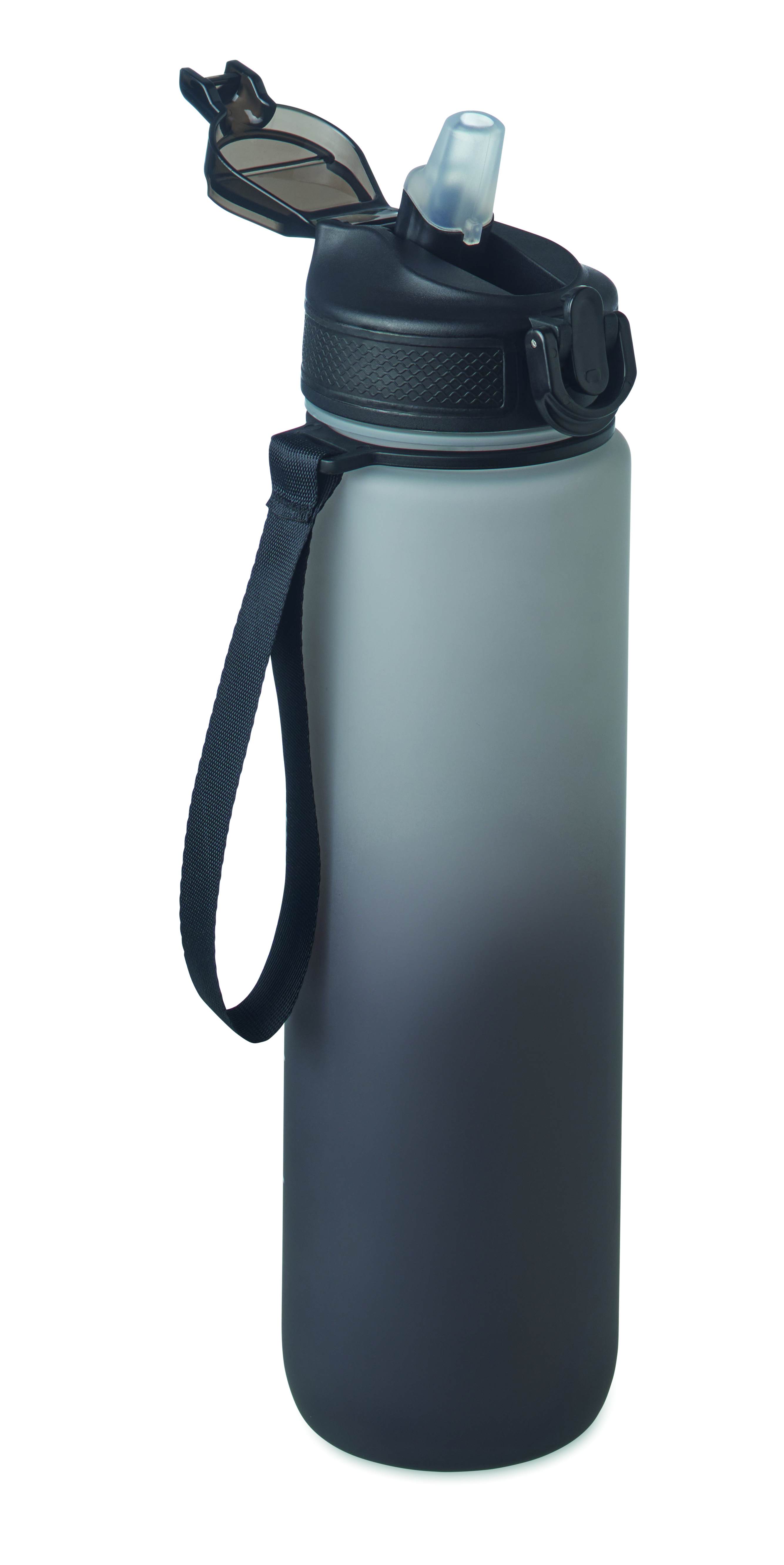 Sport-Trinkflasche RPET 1L ACTIVATE mit Trinkhalm & Zeitmarkierung