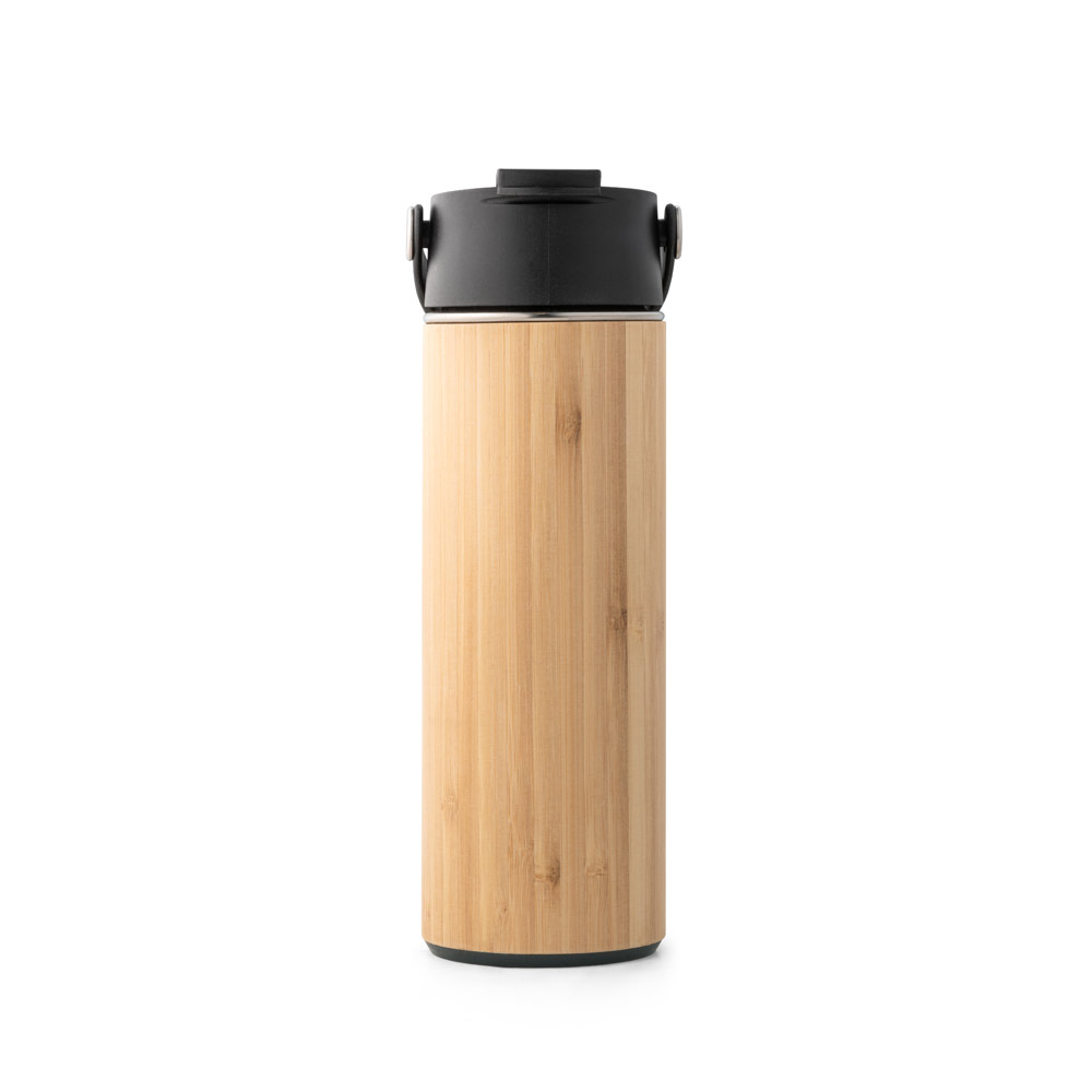 Thermosflasche LAVER 440 ml – Bambus & Edelstahl, bedruckbar