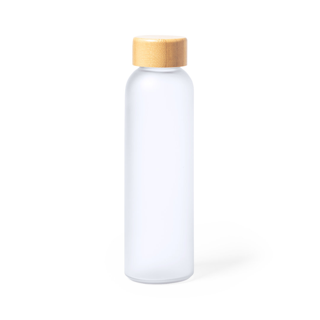 Sublimations-Trinkflasche Kaory – Glasflasche 500 ml mit Bambus-Schraubverschluss