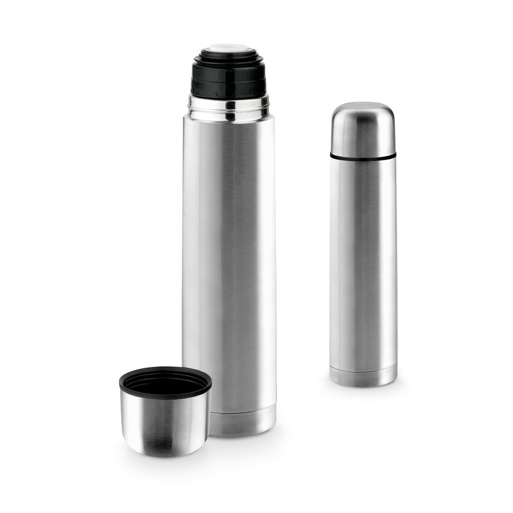 Thermosflasche Edelstahl 1000 ml – bedruckbar mit Lasergravur