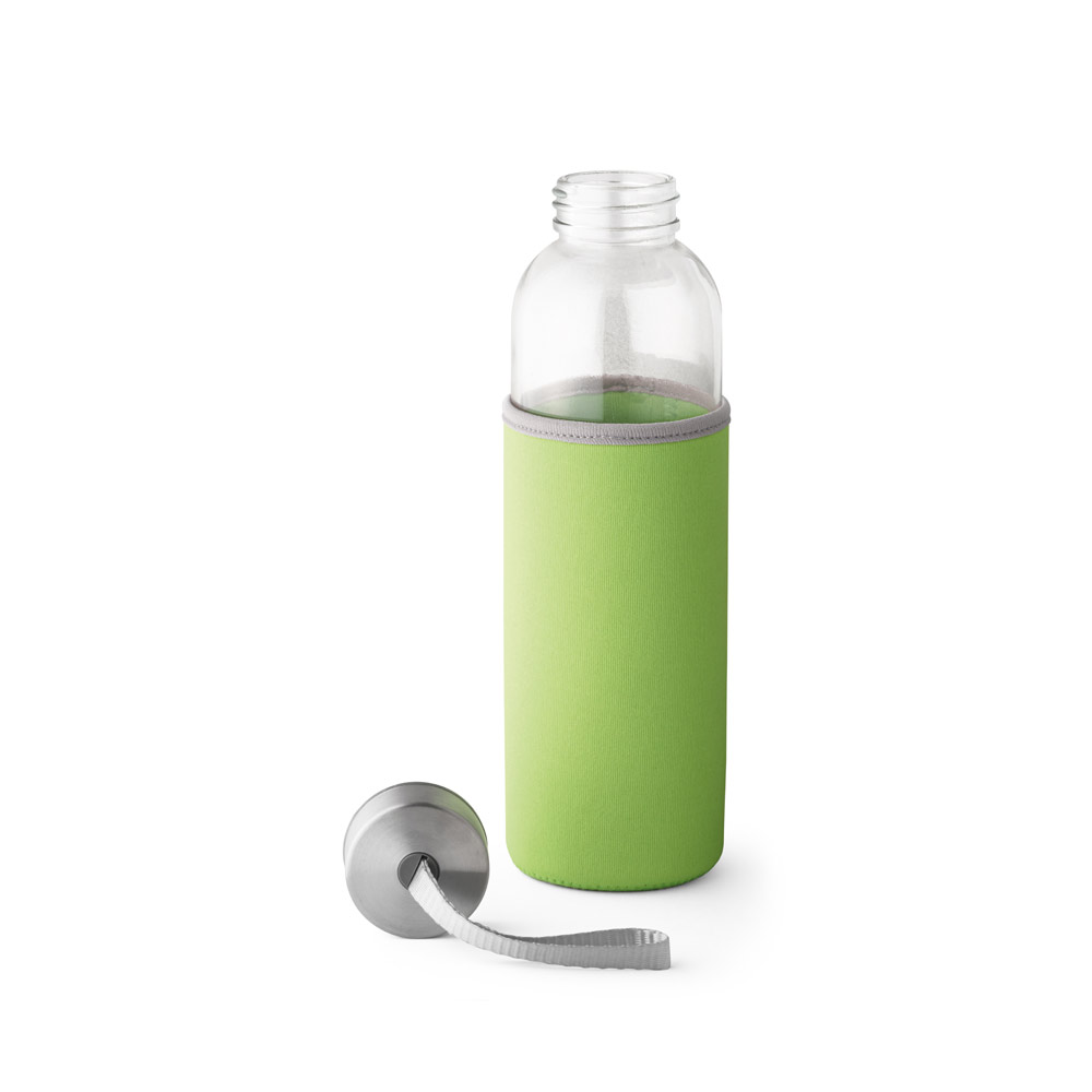 Sportflasche RAISE Glas & Edelstahl 520 ml – Trinkflasche bedruckbar