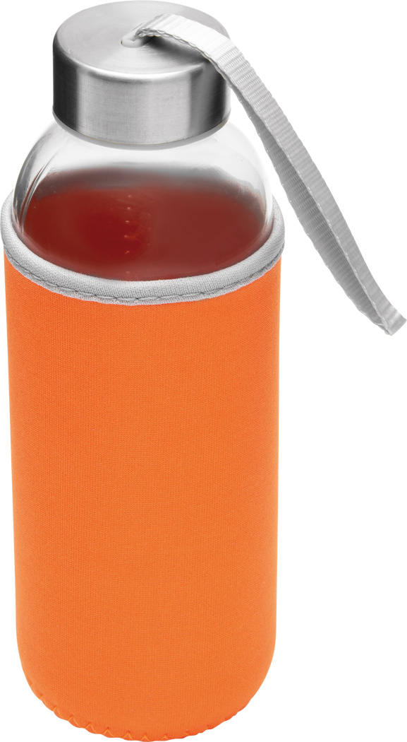 Glas-Trinkflasche TAKE WELL 450 ml mit Schutzhülle, bedruckbar