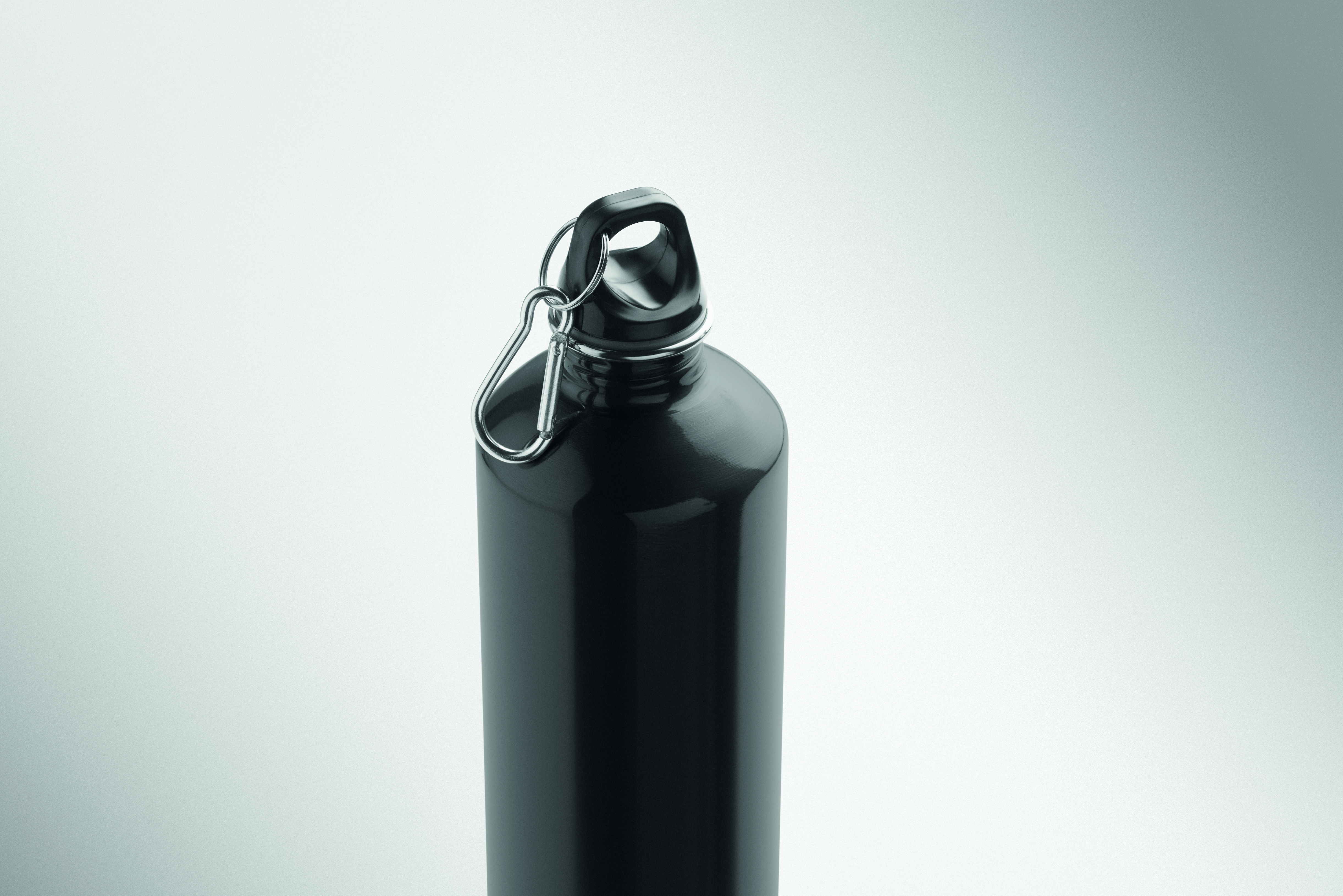 Edelstahl Trinkflasche 1000 ml einwandig mit Karabiner, bedruckbar
