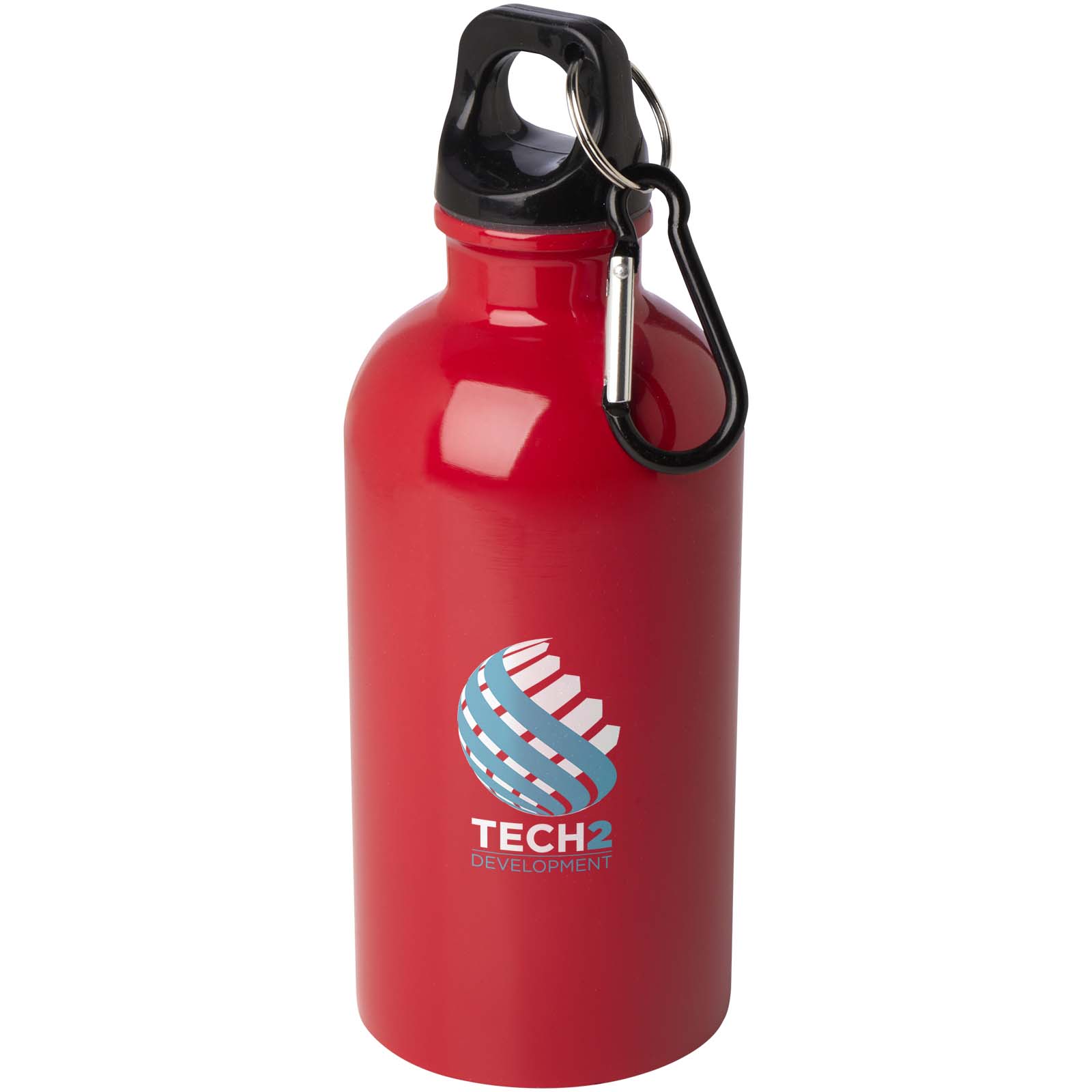 Edelstahl-Trinkflasche Oregon 400 ml, einwandig, mit Karabinerhaken