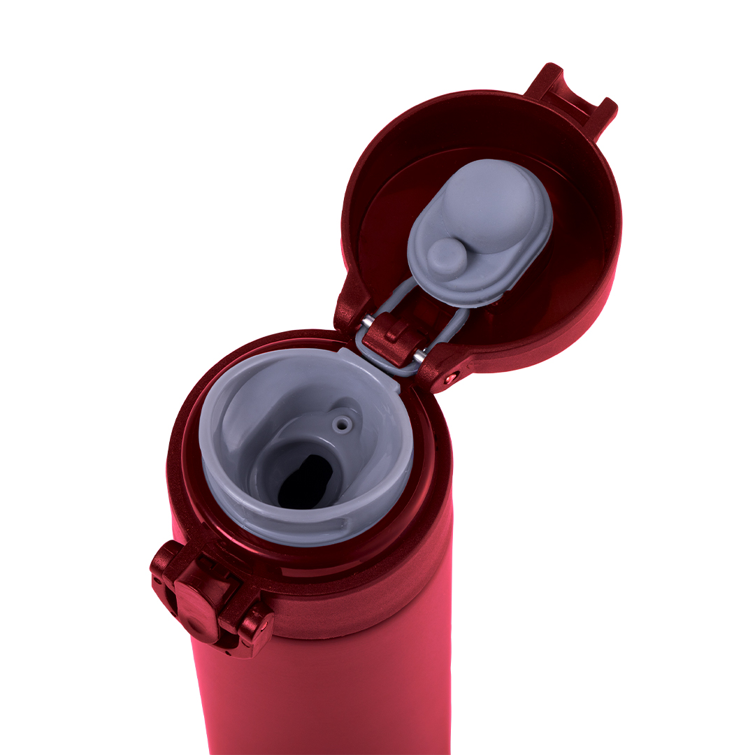 Thermosflasche Poltax Edelstahl 330 ml, doppelter Deckel – bedruckbar