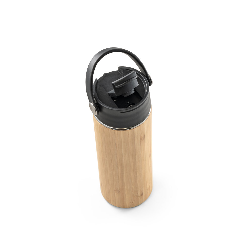 Thermosflasche LAVER 440 ml – Bambus & Edelstahl, bedruckbar