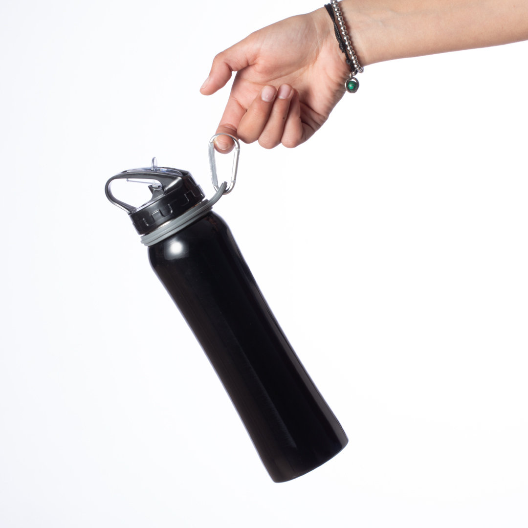 Flaschenhalter Gotan aus Silikon mit Aluminiumkarabiner, bedruckbar