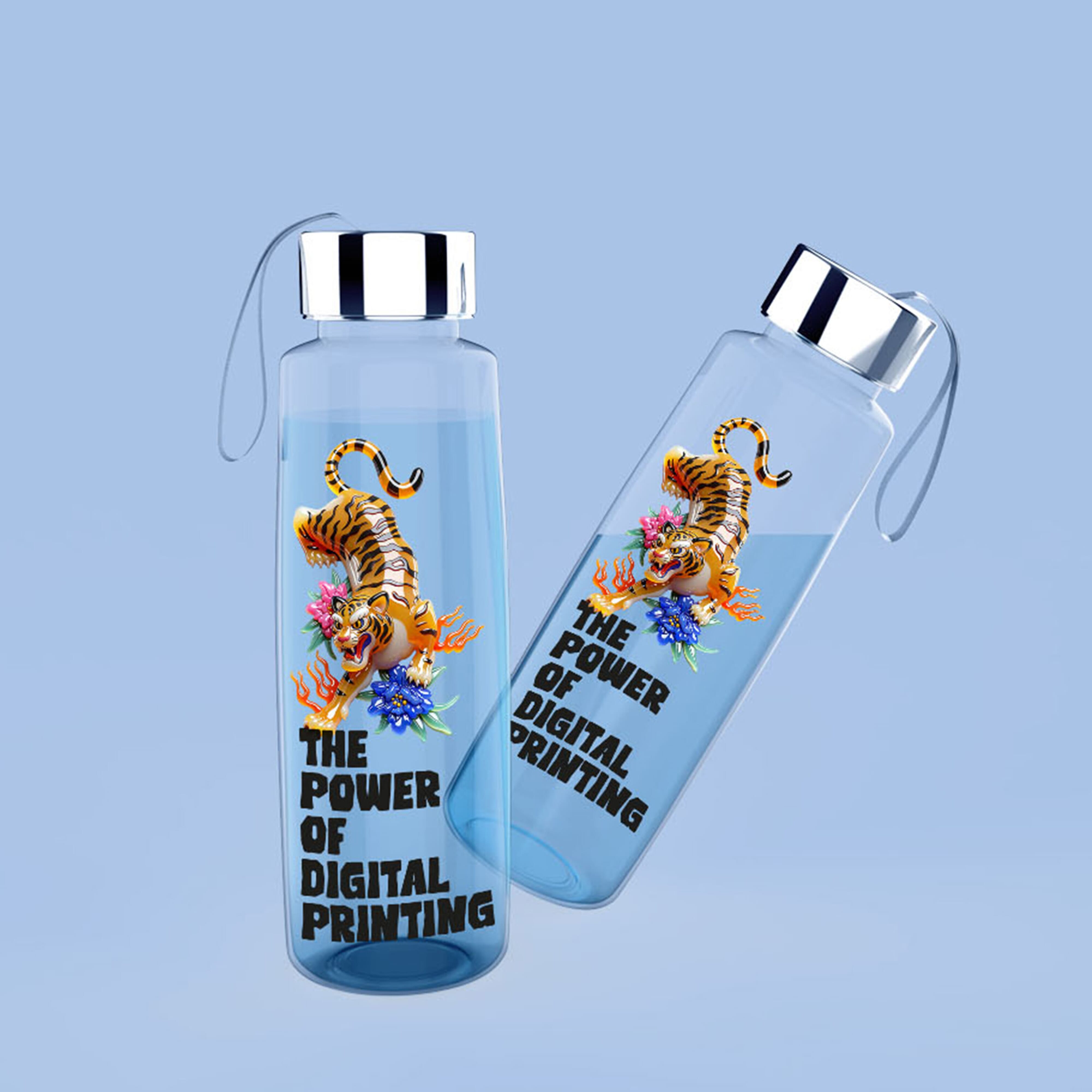 Glas-Trinkflasche 500 ml mit Trageschlaufe – bedruckbar als Werbeartikel