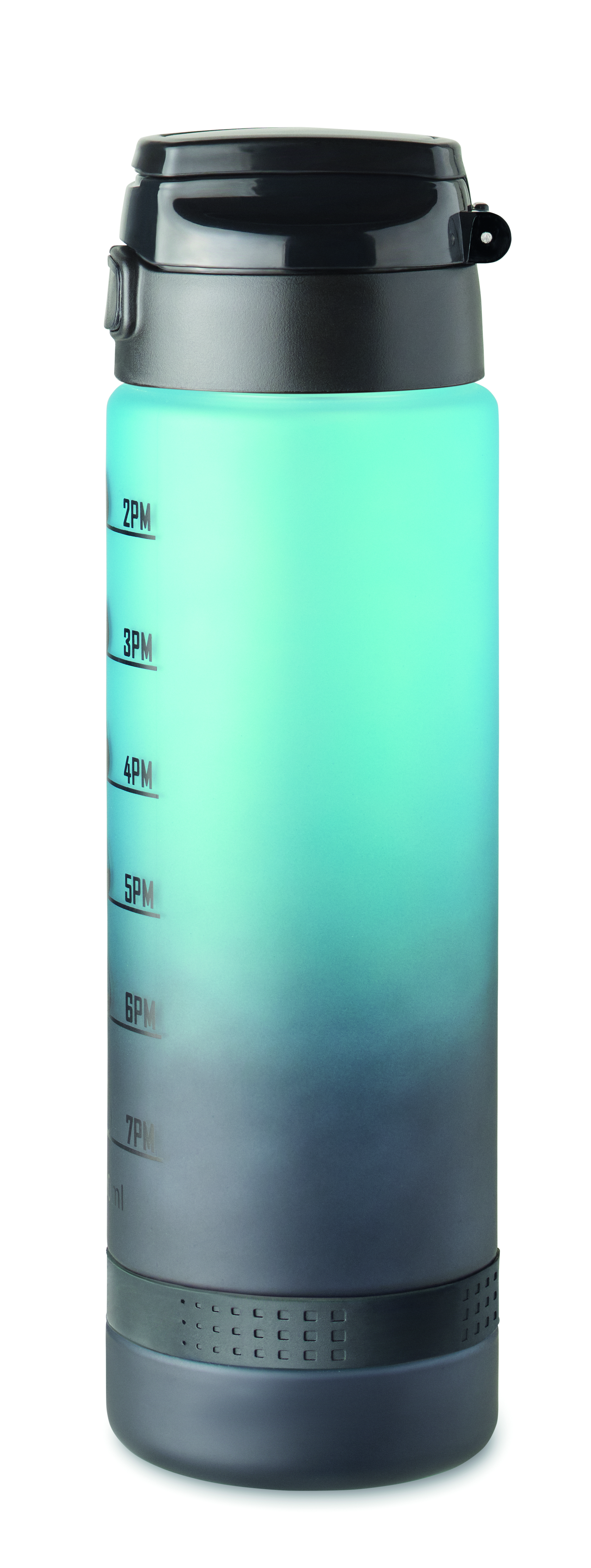 Sport-Trinkflasche RPET 1L LEVEL mit Zeitmarkierung & Flip-Top