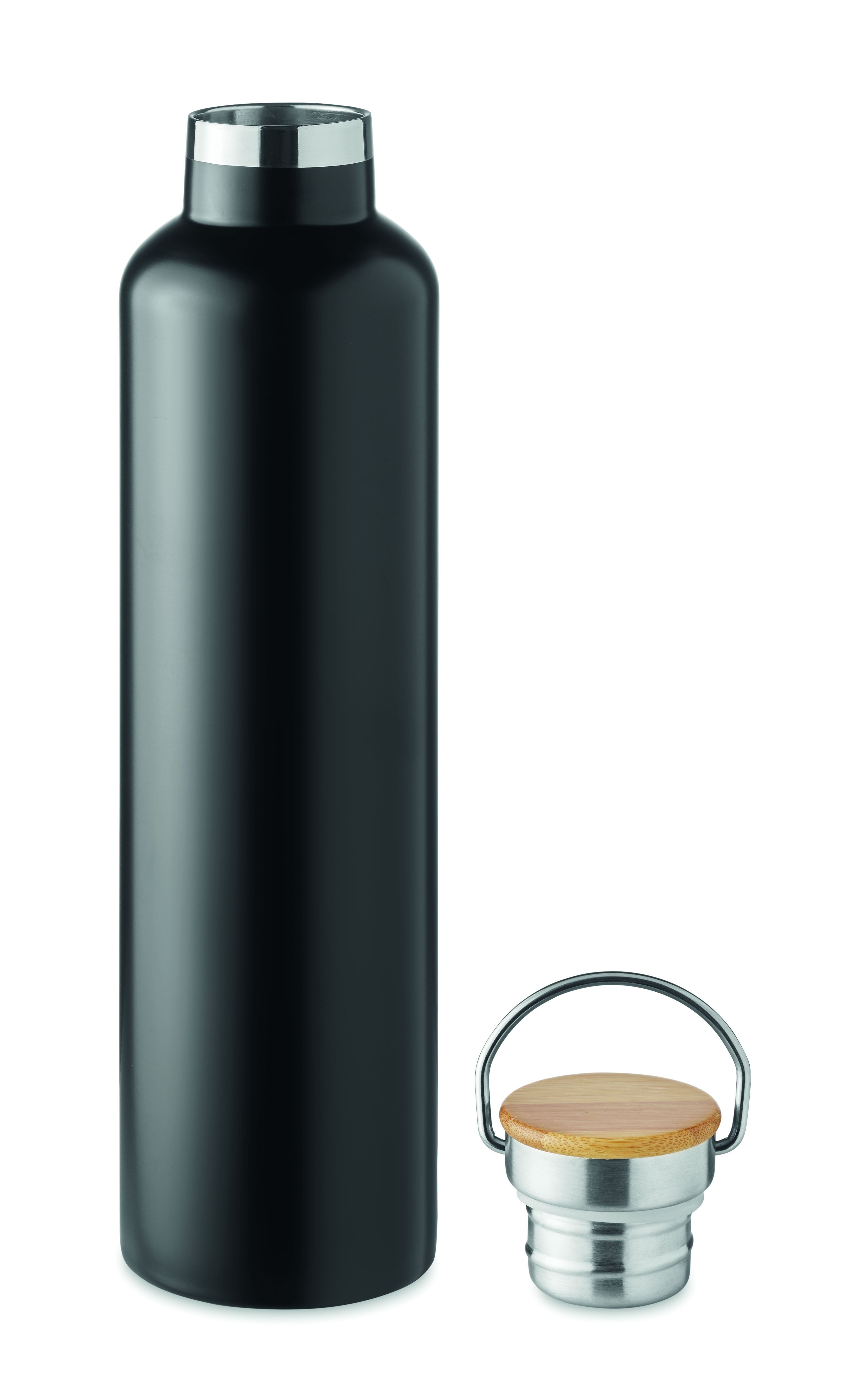 Isolierflasche 1000 ml HELSINKI LARGE – Edelstahl mit Bambusdeckel