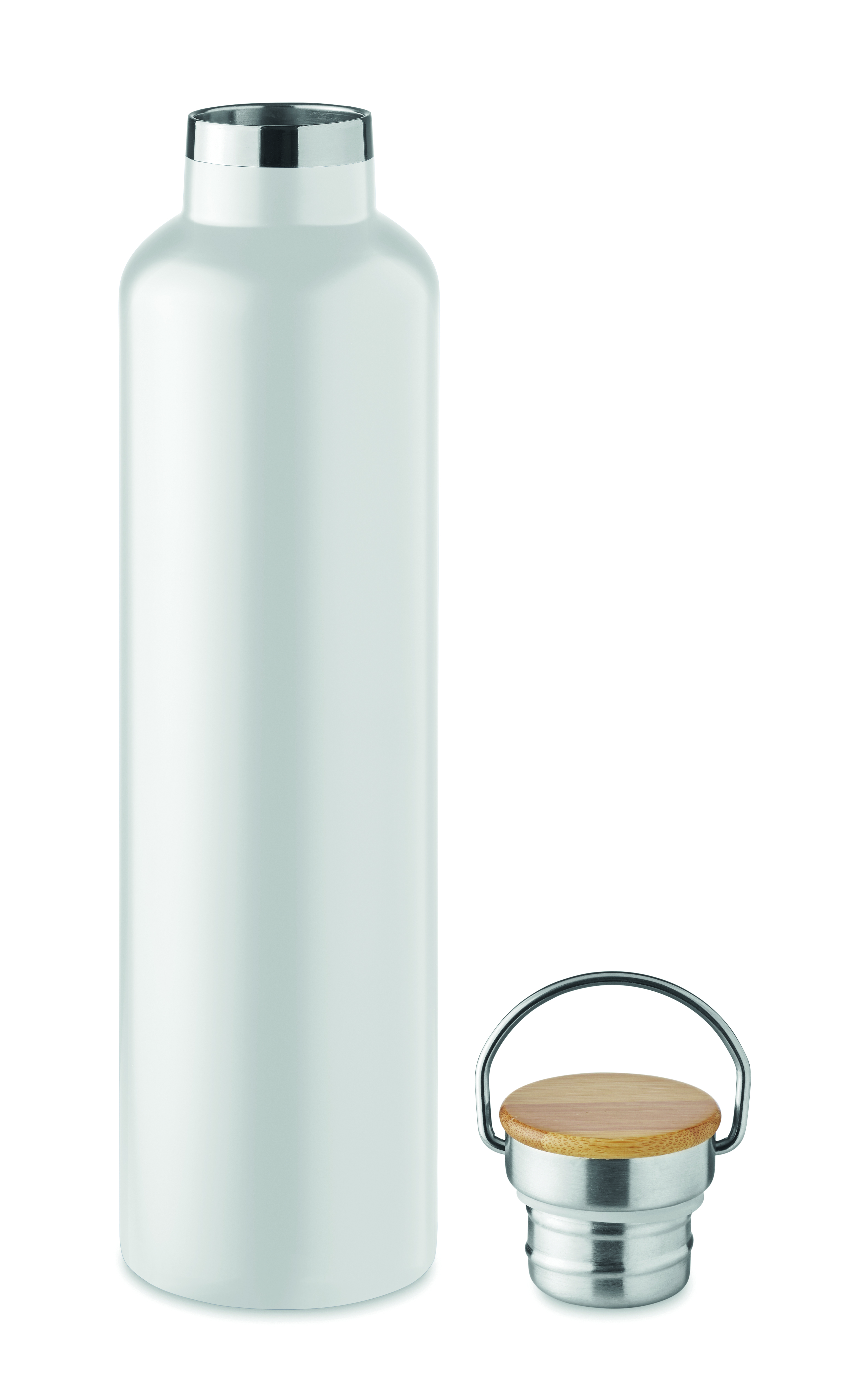 Isolierflasche 1000 ml HELSINKI LARGE – Edelstahl mit Bambusdeckel