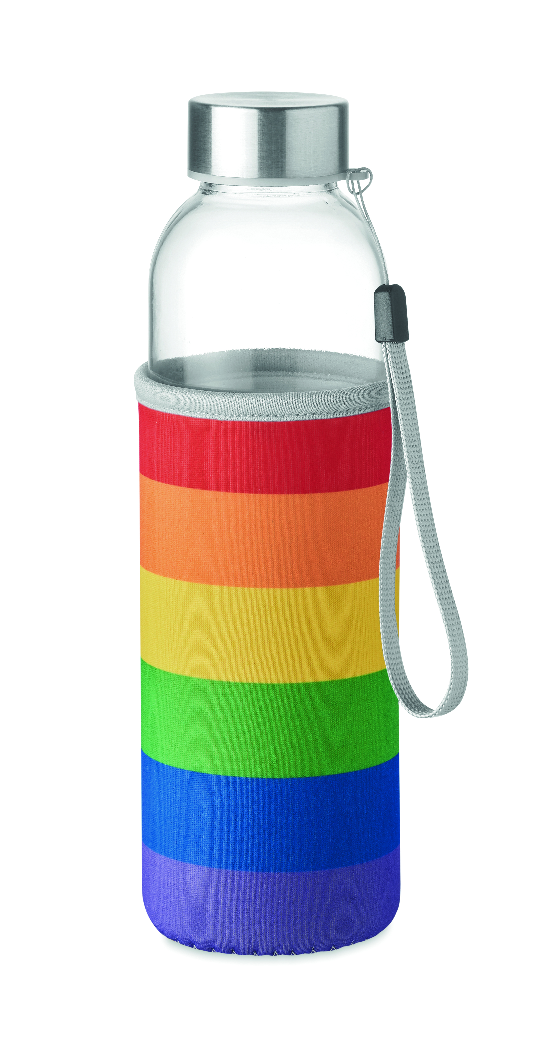 Glas-Trinkflasche 500 ml UTAH GLASS mit Neopren-Hülle, bedruckbar