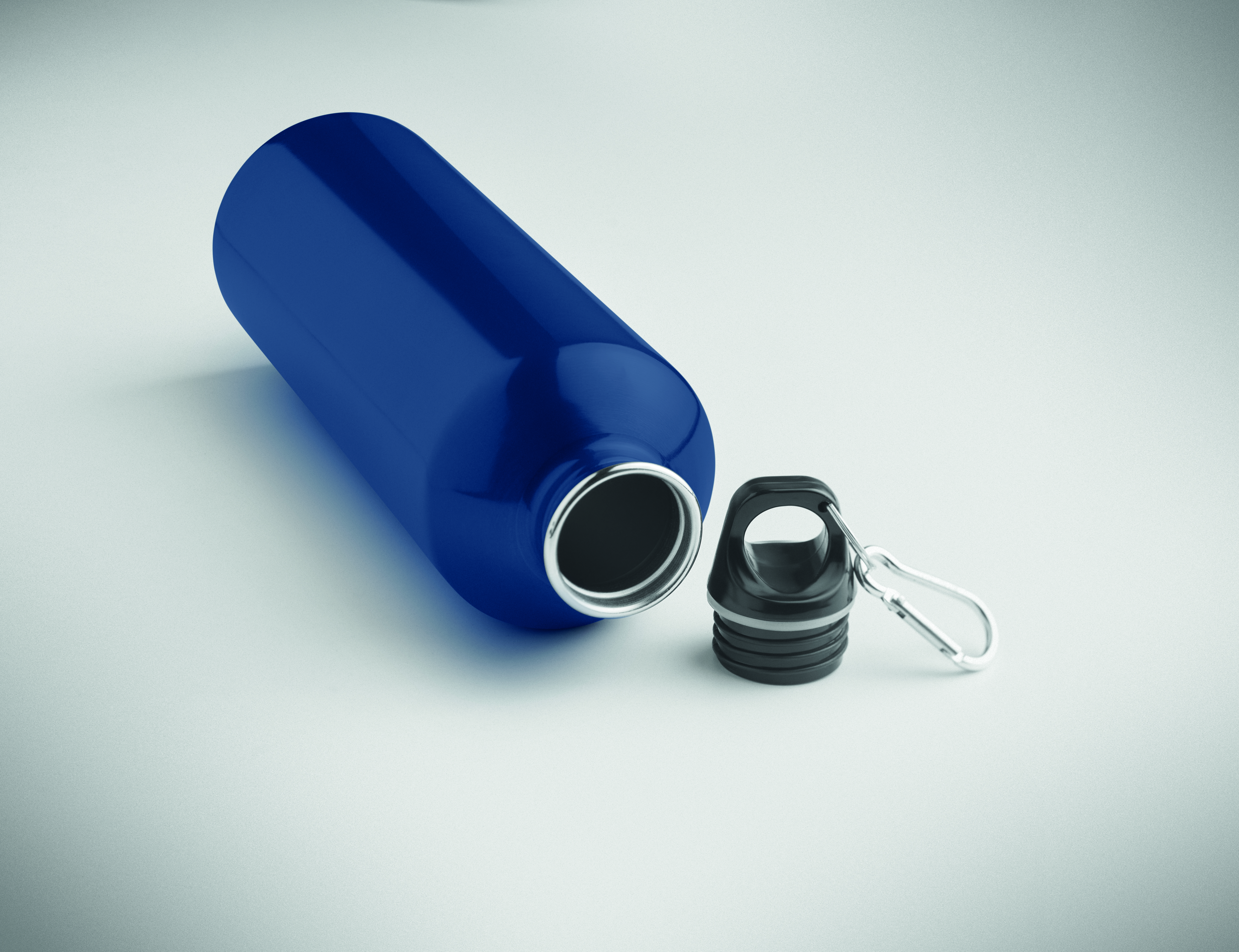 Edelstahl Trinkflasche 1000 ml einwandig mit Karabiner, bedruckbar