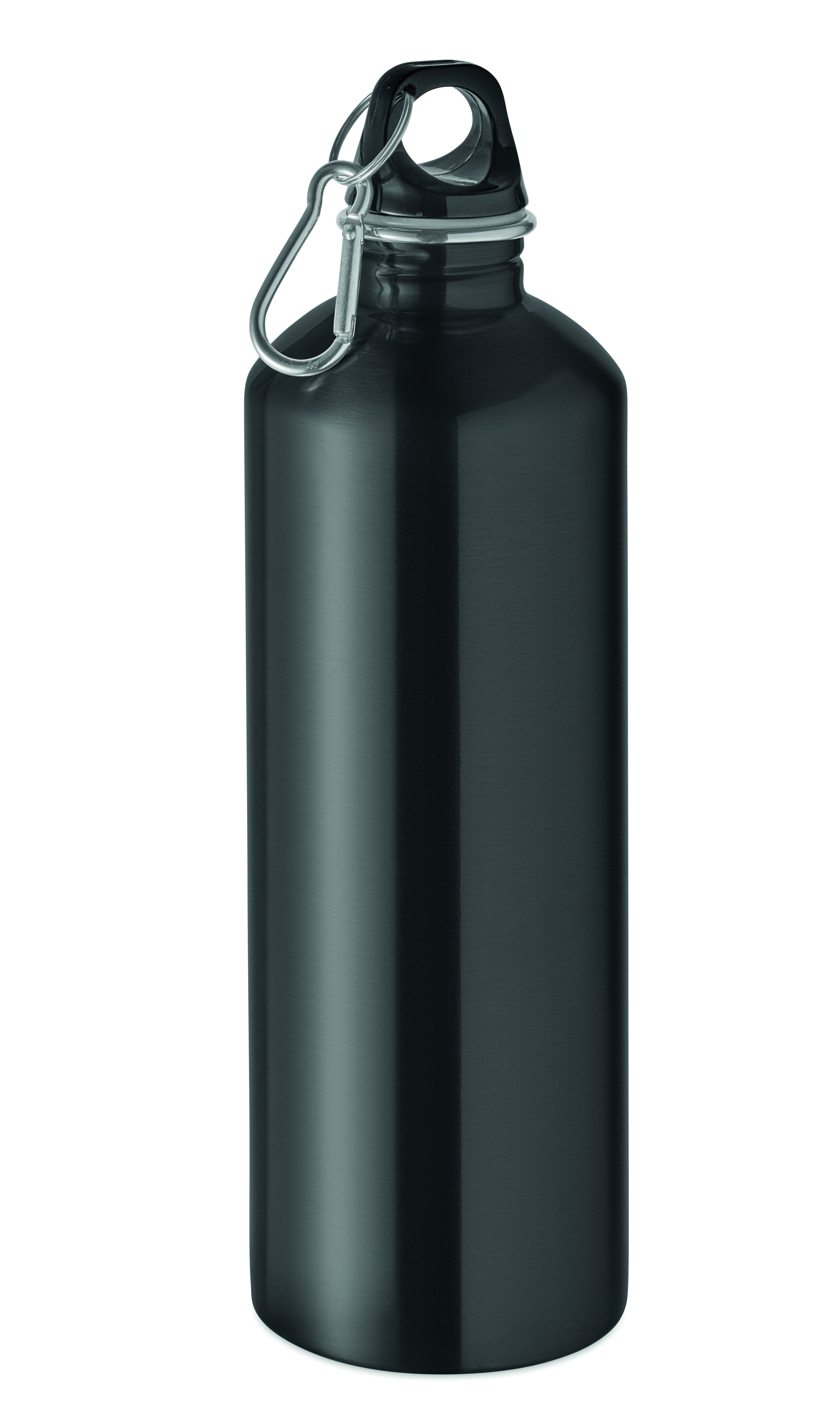 Edelstahl Trinkflasche 1000 ml einwandig mit Karabiner, bedruckbar