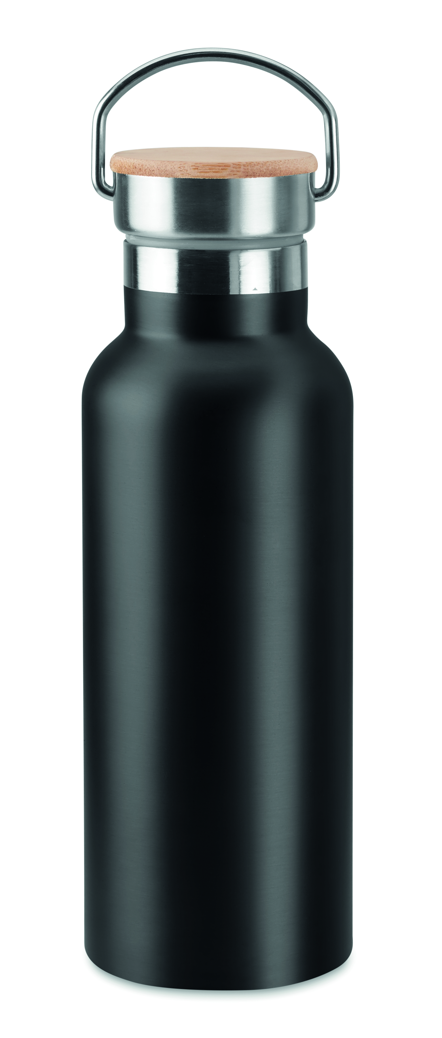 Isolierflasche Edelstahl 500 ml HELSINKI - Bambusdeckel, bedruckbar