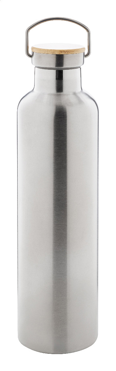 Isolierflasche 1000 ml – Edelstahl, doppelwandig, Bambusdeckel