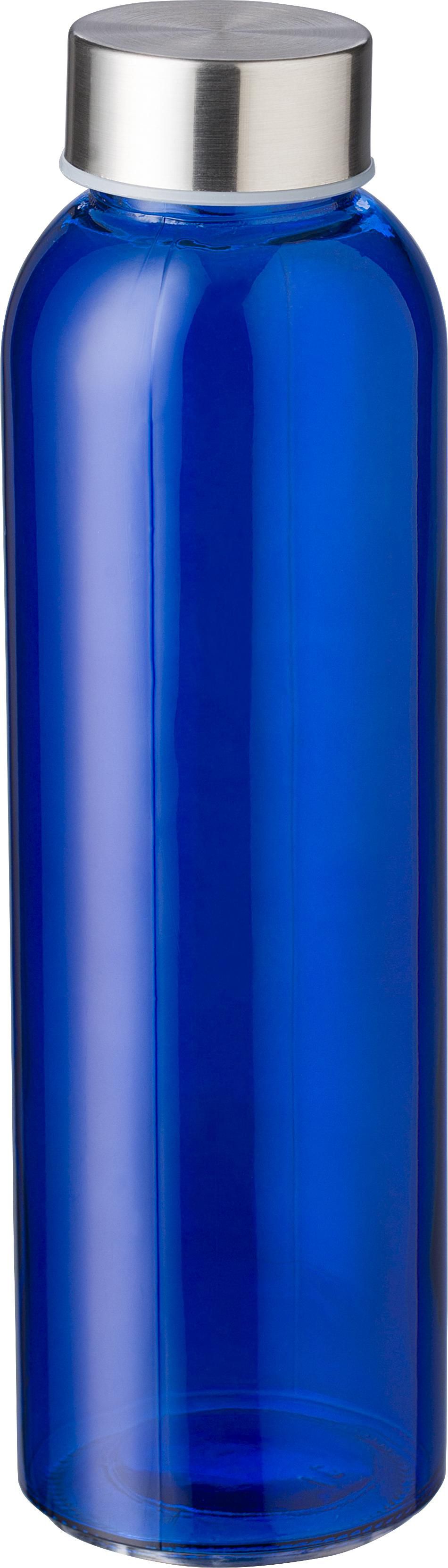 Glas-Trinkflasche 500 ml Maxwell – Werbeflasche mit Edelstahldeckel