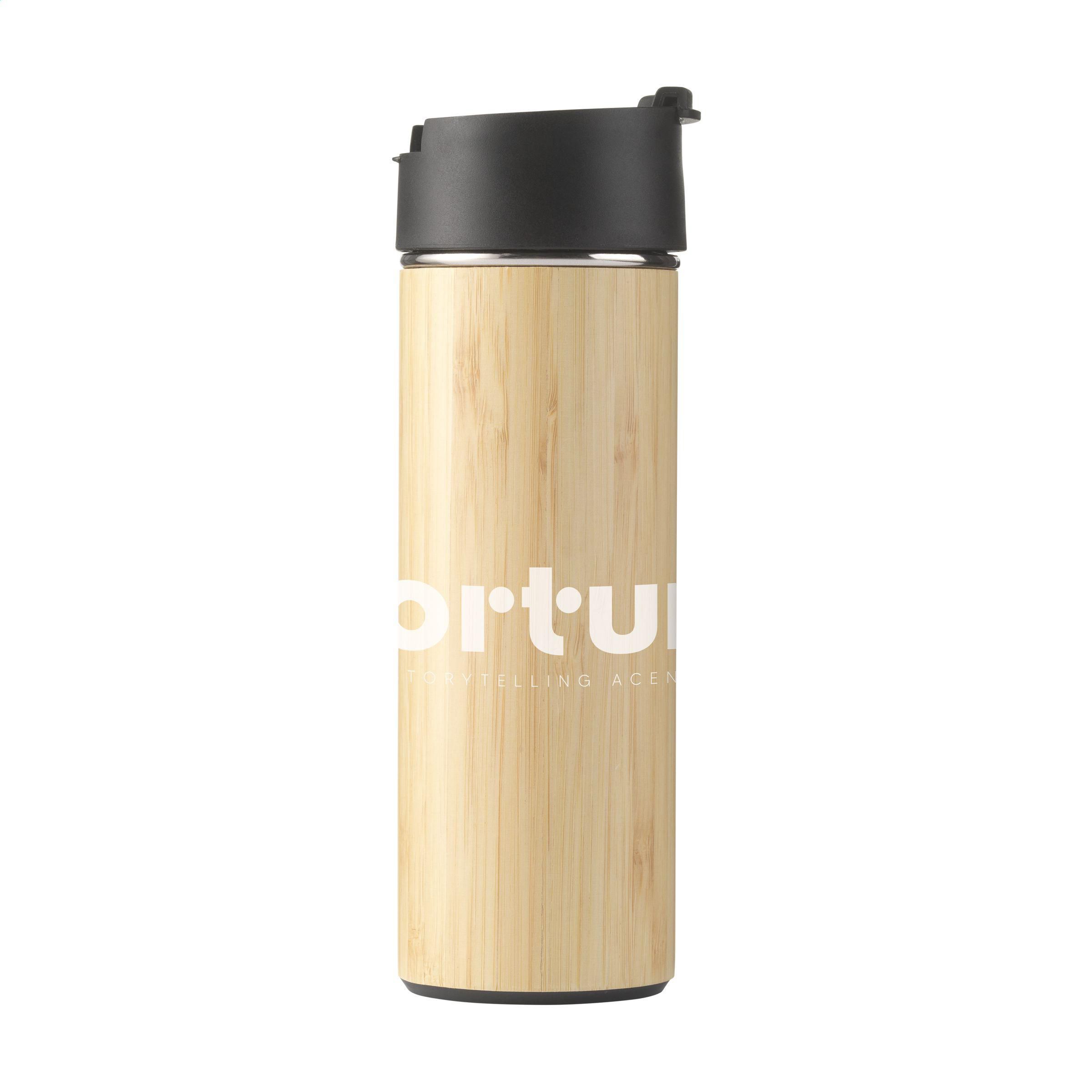 Thermoflasche Sakura 360 ml Edelstahl mit Bambus & Teesieb