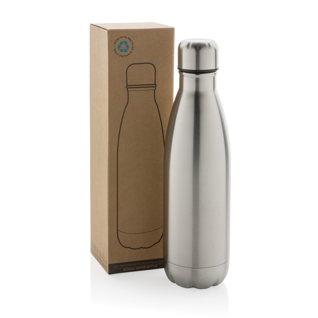 Trinkflasche Eureka Edelstahl 500 ml, RCS-recycelt, bedruckbar