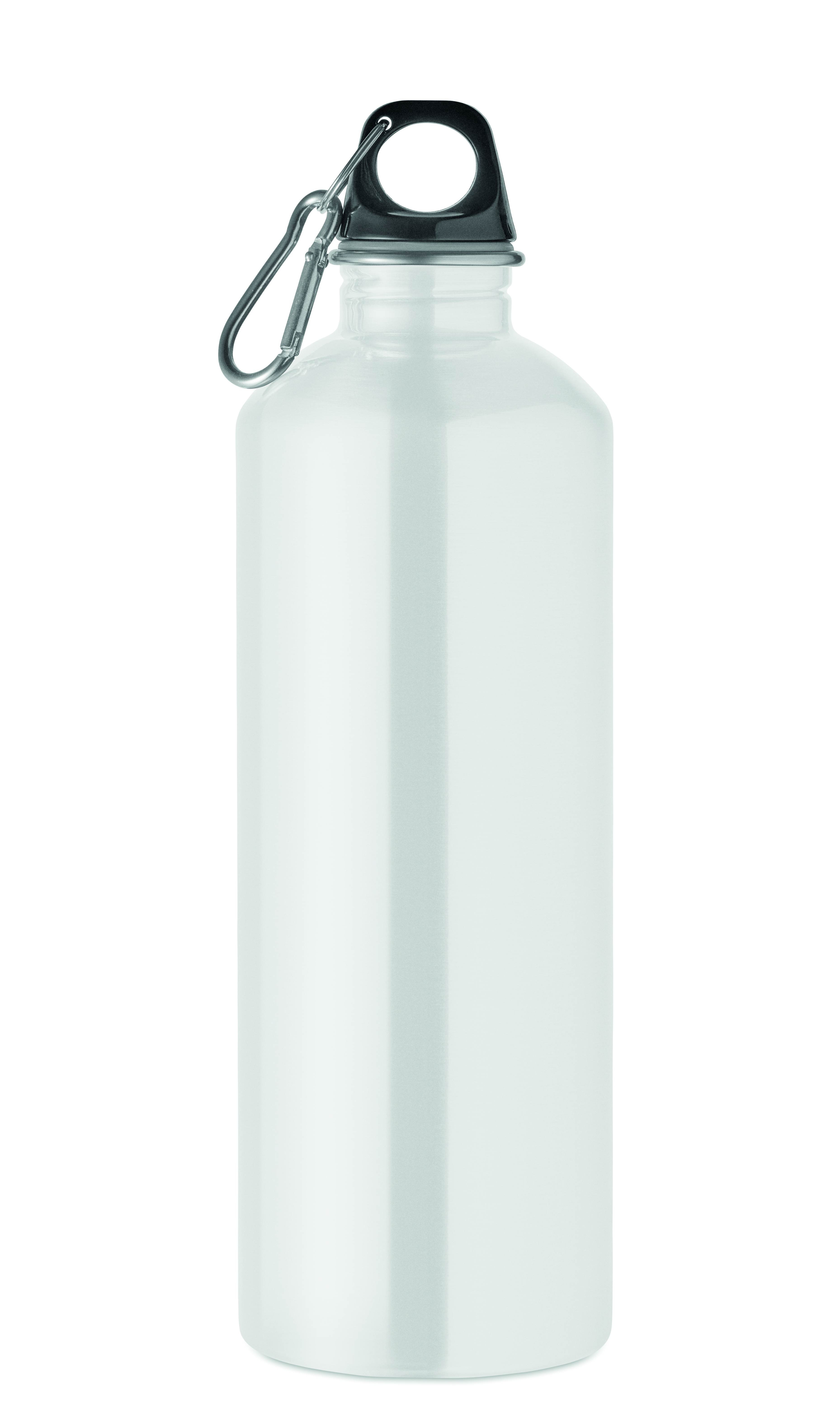 Edelstahl Trinkflasche 1000 ml einwandig mit Karabiner, bedruckbar