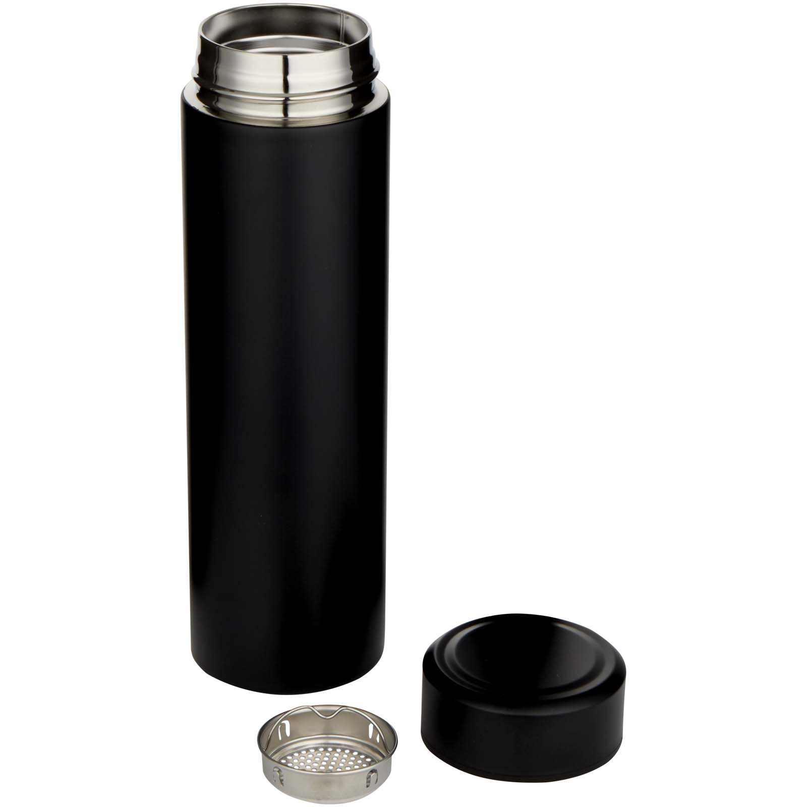 Edelstahl Isolierflasche 450 ml Taylor mit Teesieb – Doppelwand, bedruckbar