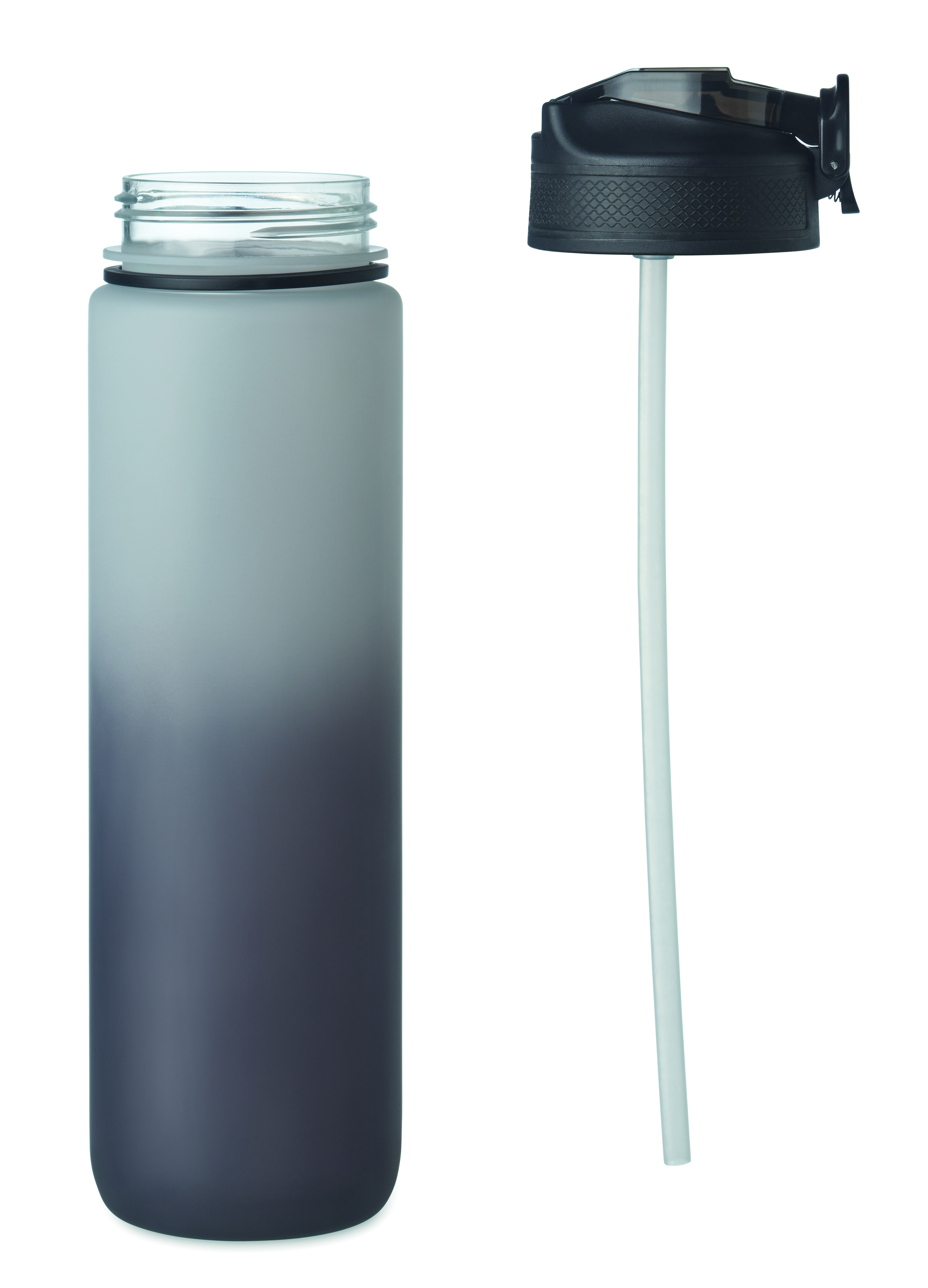 Sport-Trinkflasche RPET 1L ACTIVATE mit Trinkhalm & Zeitmarkierung