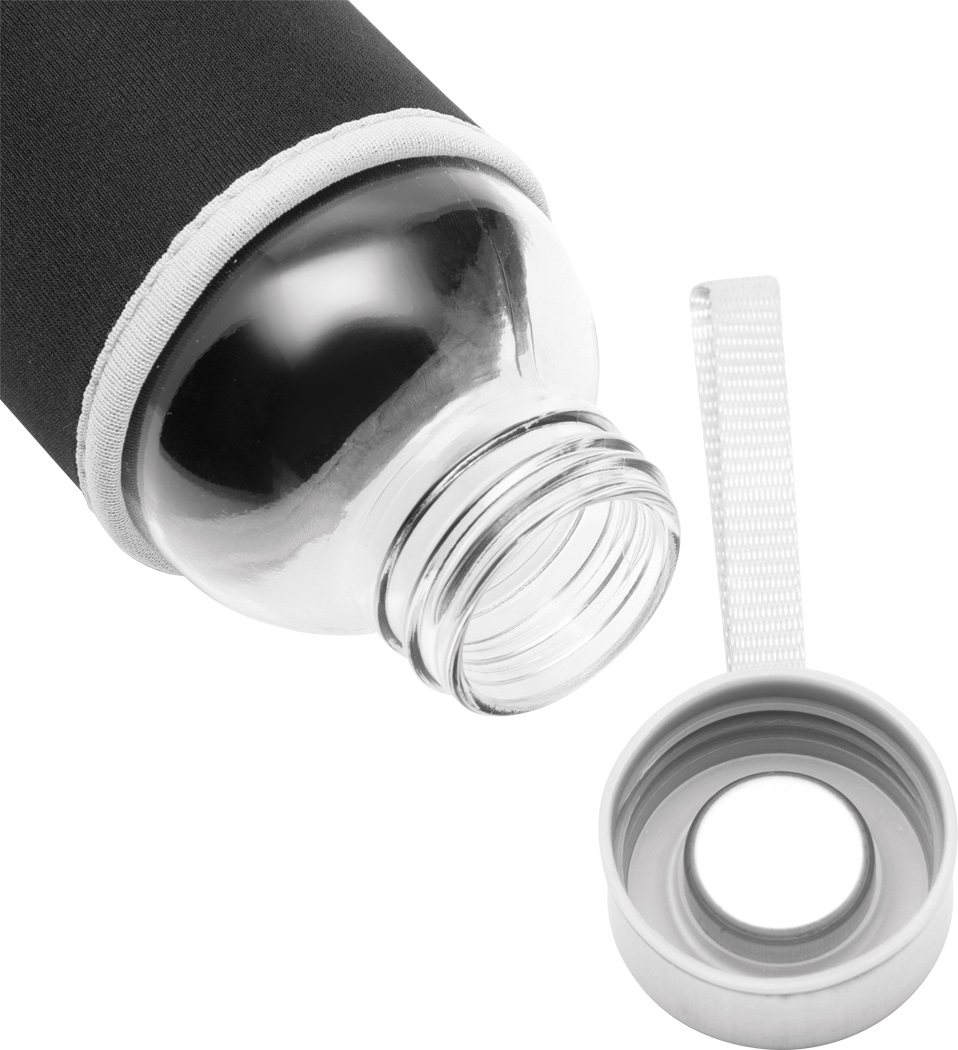 Glas-Trinkflasche TAKE WELL 450 ml mit Schutzhülle, bedruckbar